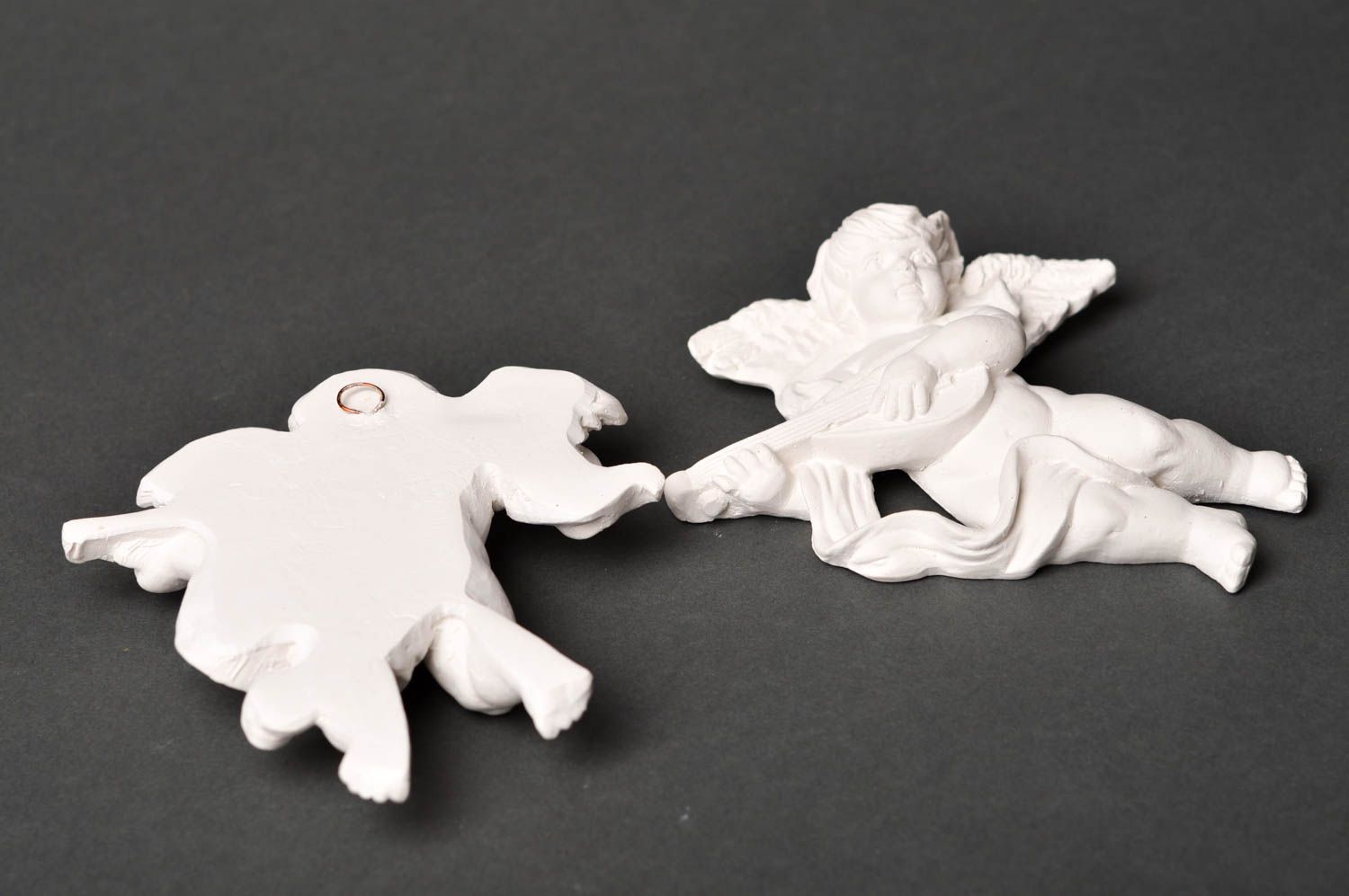 Figurines anges faites main Figurines en plâtre 2 pièces Loisirs créatifs photo 5