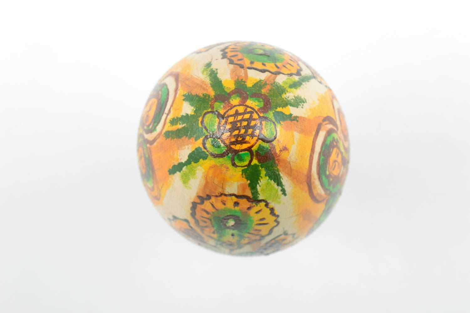 Деревянное яйцо с росписью масляными красками ручной работы для декора дома фото 5
