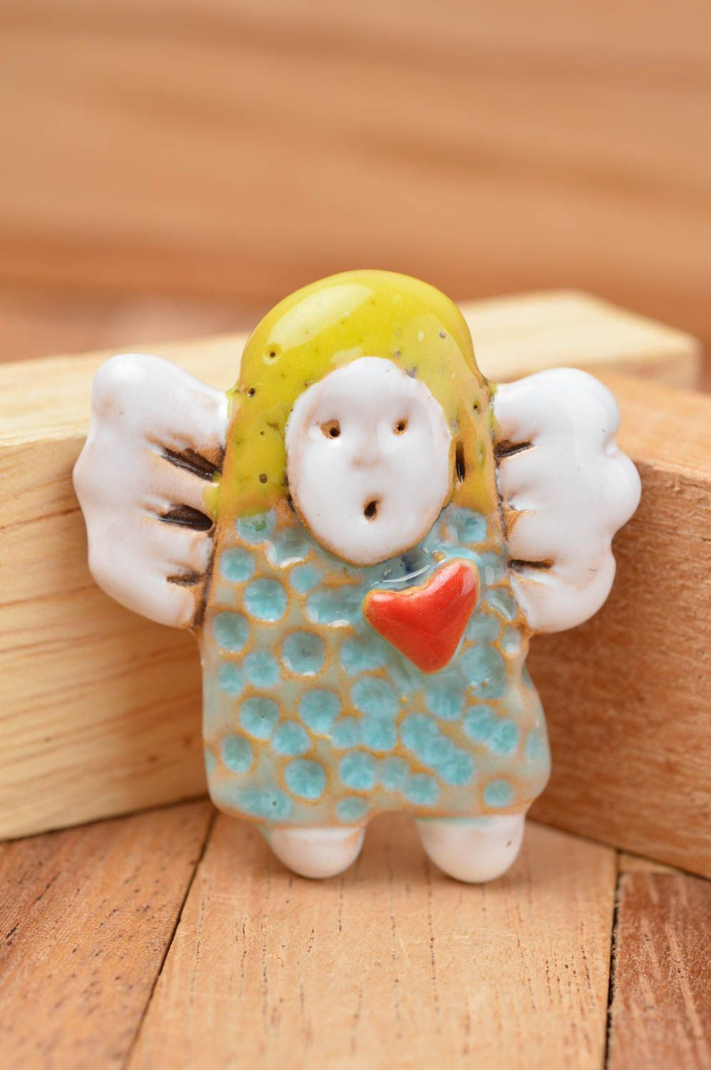 Handmade cute angel brooch stylish designer accessory clay brooch gift photo 1