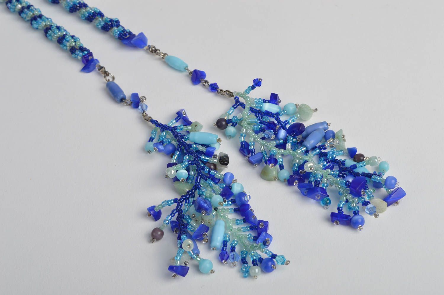 Damen Halskette lange Halsketten handmade Glasperlen Schmuck Geschenk Ideen foto 3