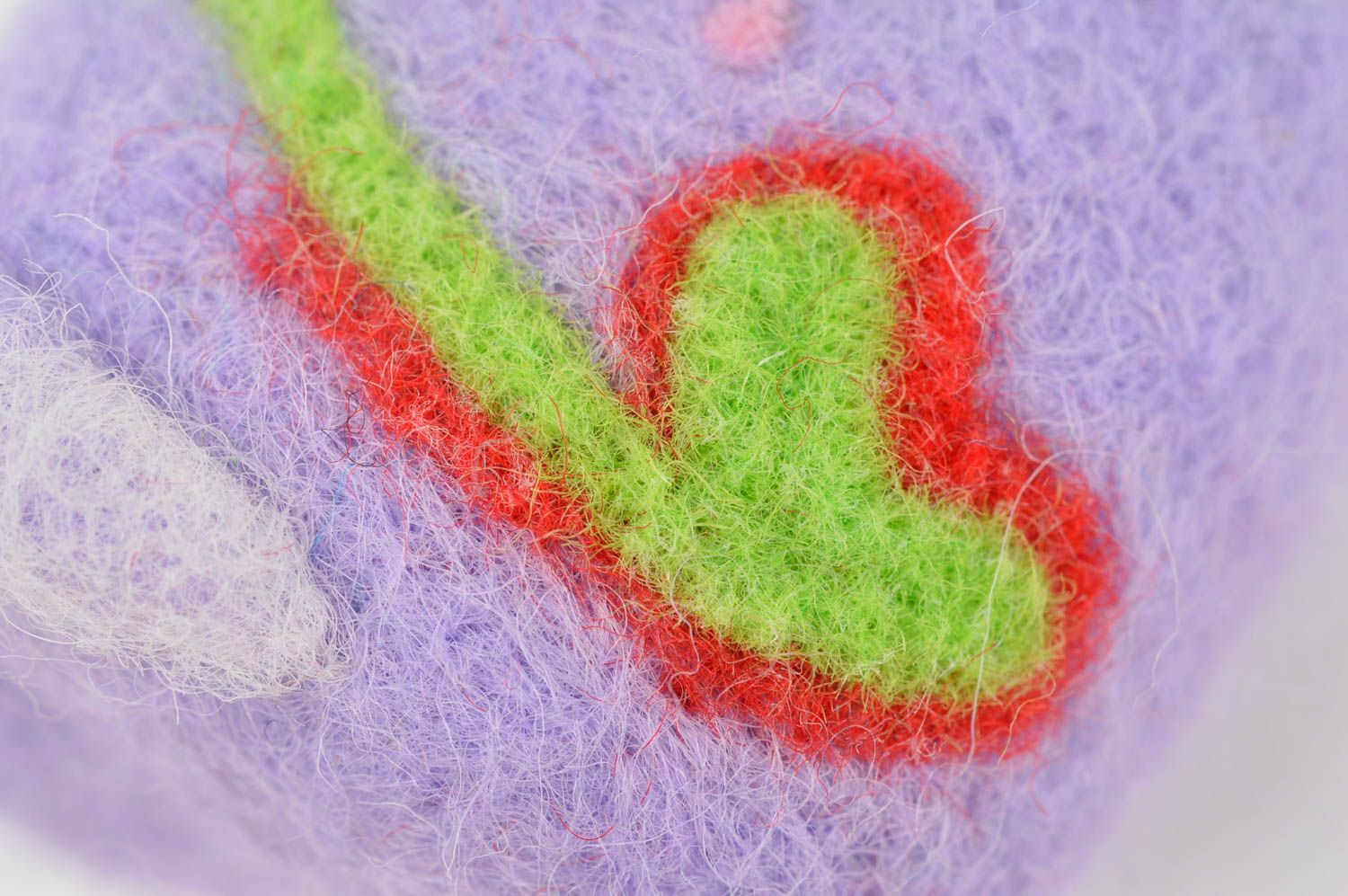 Peluche décorative fait main Jouet en laine Cadeau enfant Chaton violet photo 5