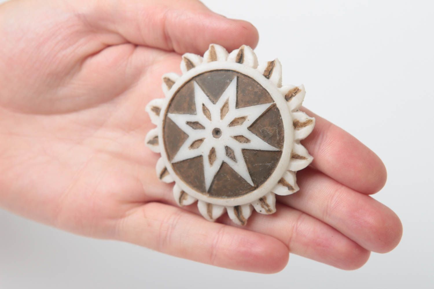 Handmade Deko Kühlschrank Magnet Schutz Amulett Ethno Deko aus Polymerharz  foto 5
