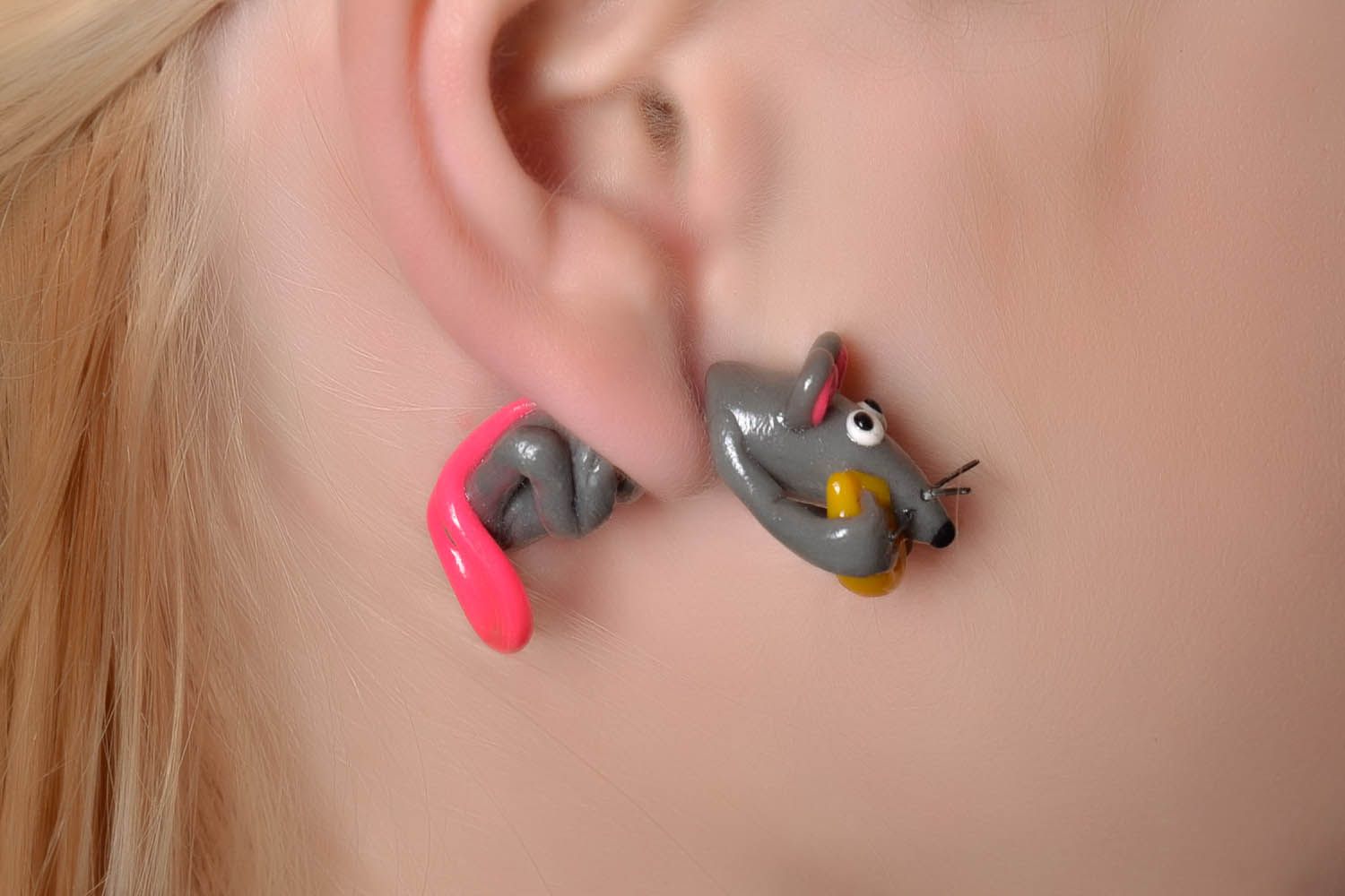 Earring Mouse with cheese photo 4