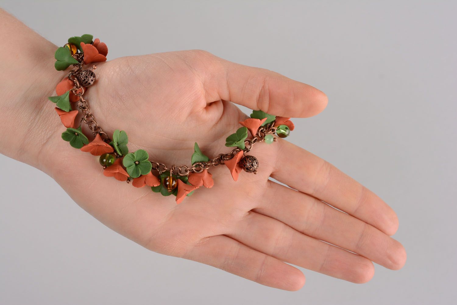 Polymer clay flower bracelet photo 4