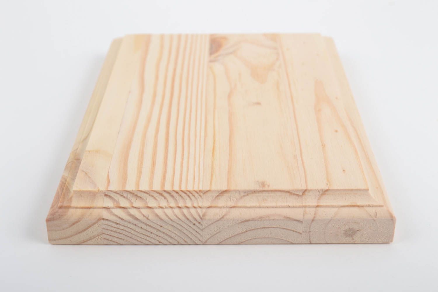 Petite plaque en bois brut clair rectangulaire faite main à décorer et peindre photo 2