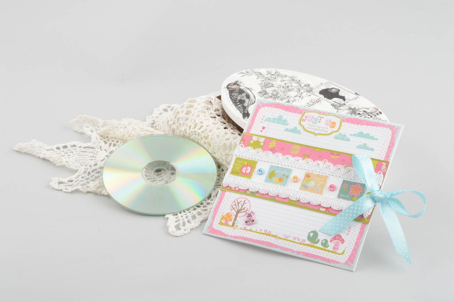 Sobre para CD hecho a mano con cinta decoración de regalo embalaje decorativo foto 1