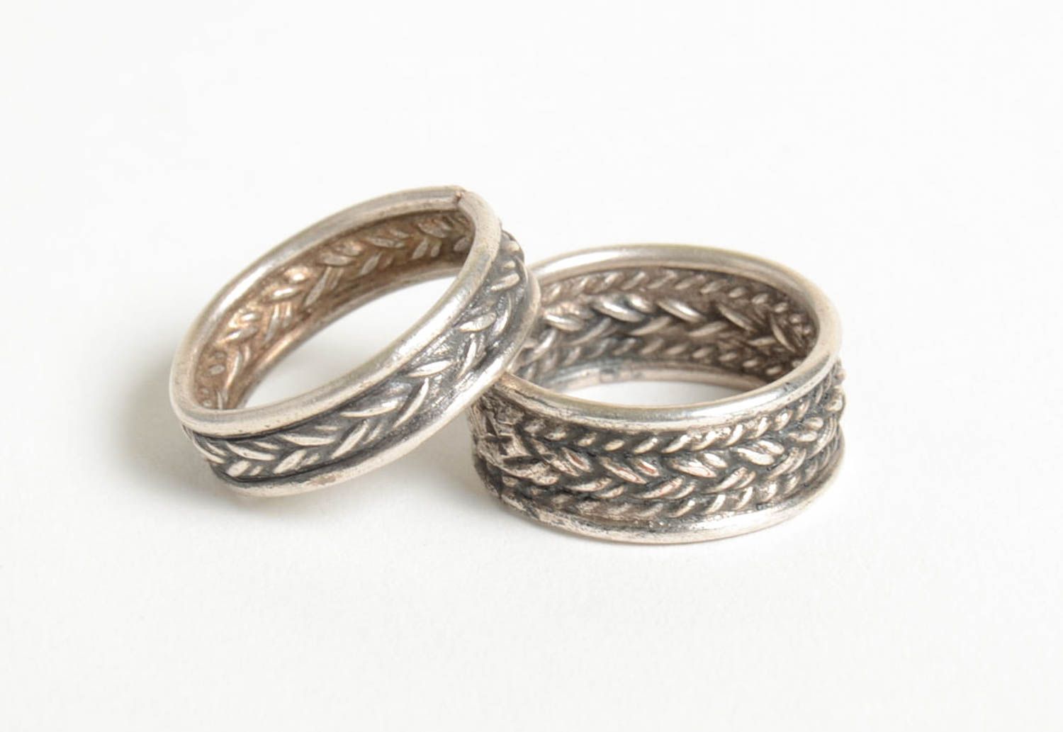 Beautiful handmade silver ring metal ring 2 pieces fashion trends gift ideas photo 5