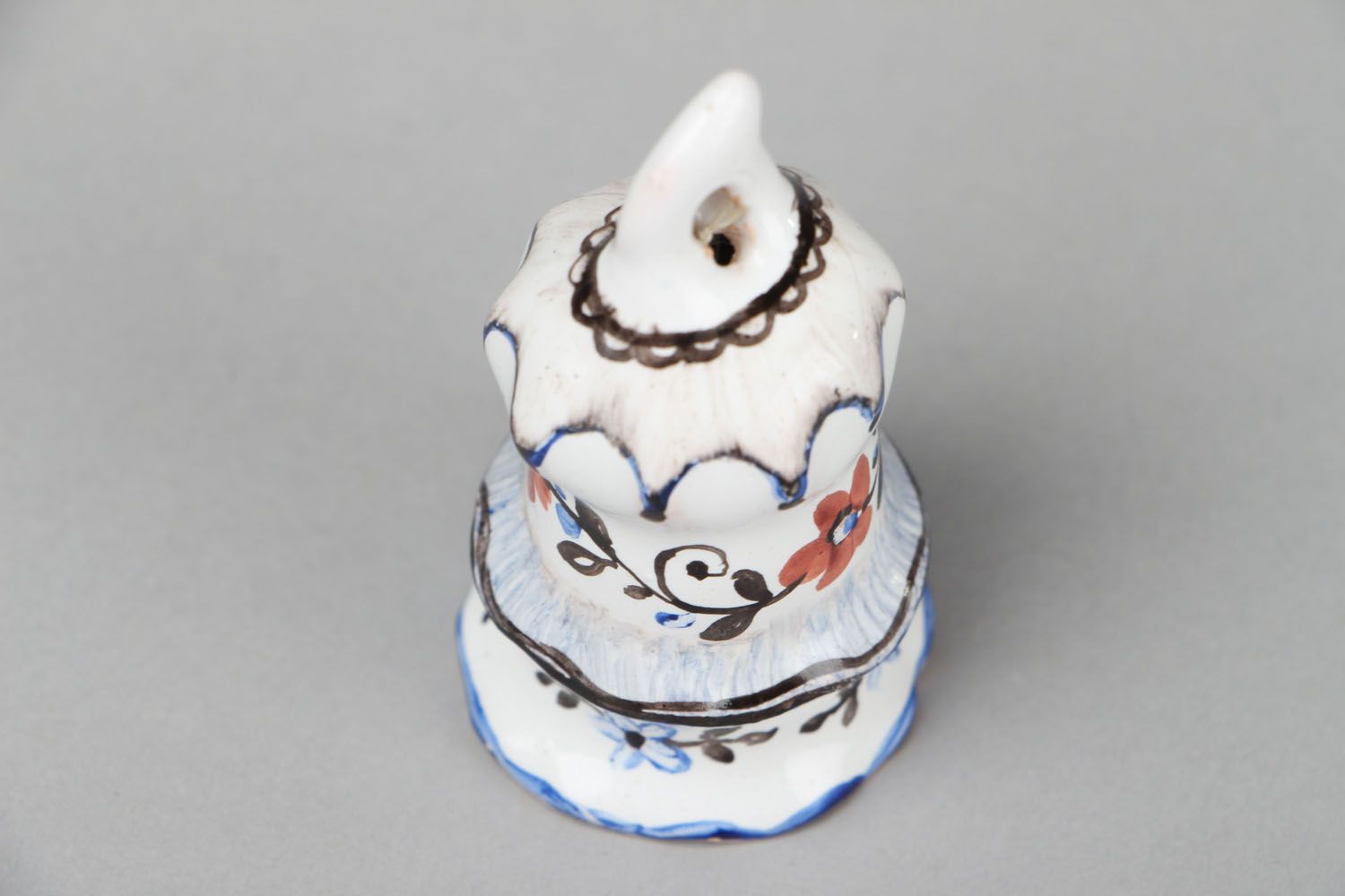 Ceramic hand painted bell photo 2
