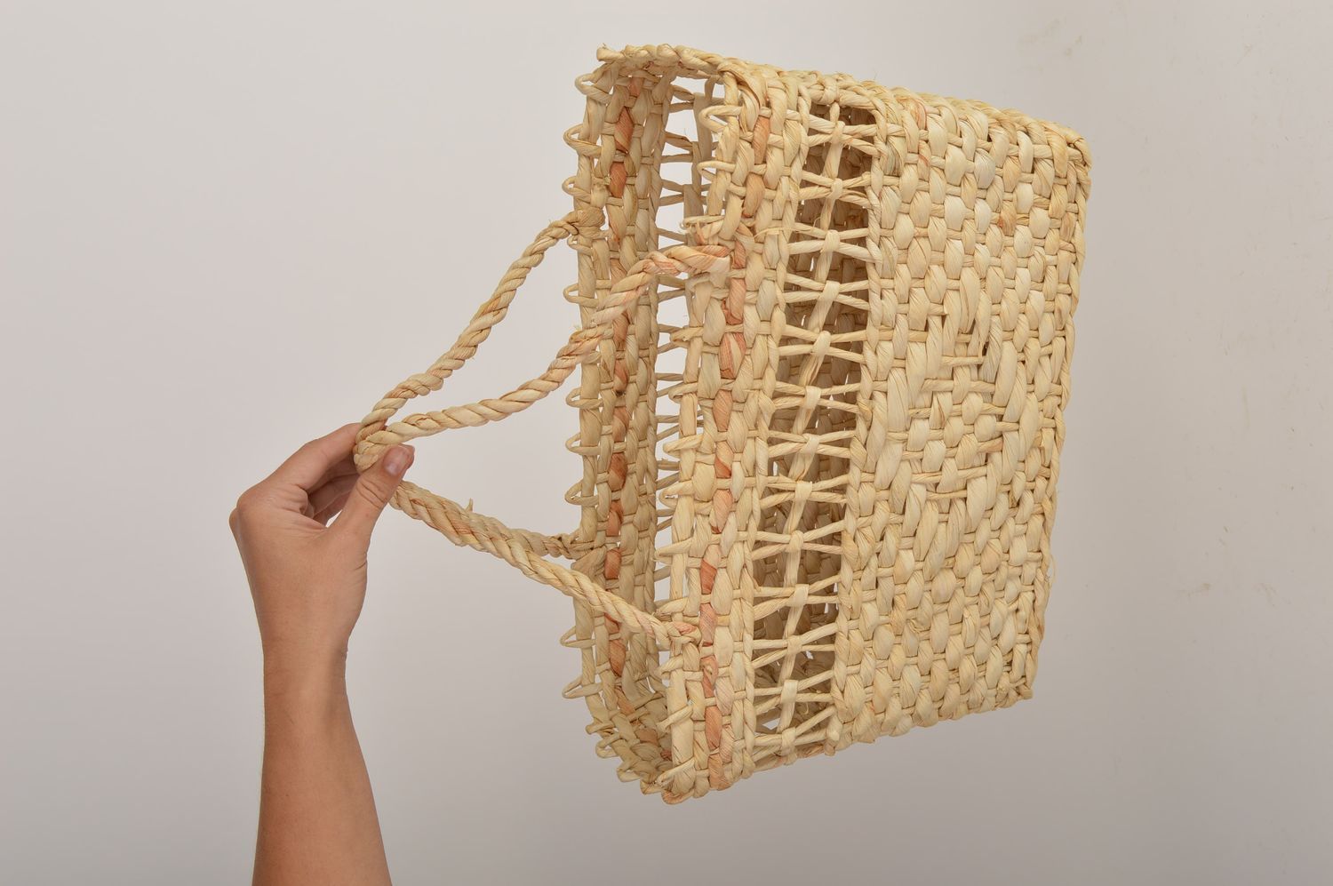 Сумка ручной работы плетеная сумка корзина плетеная сумка с ручками удобная фото 1