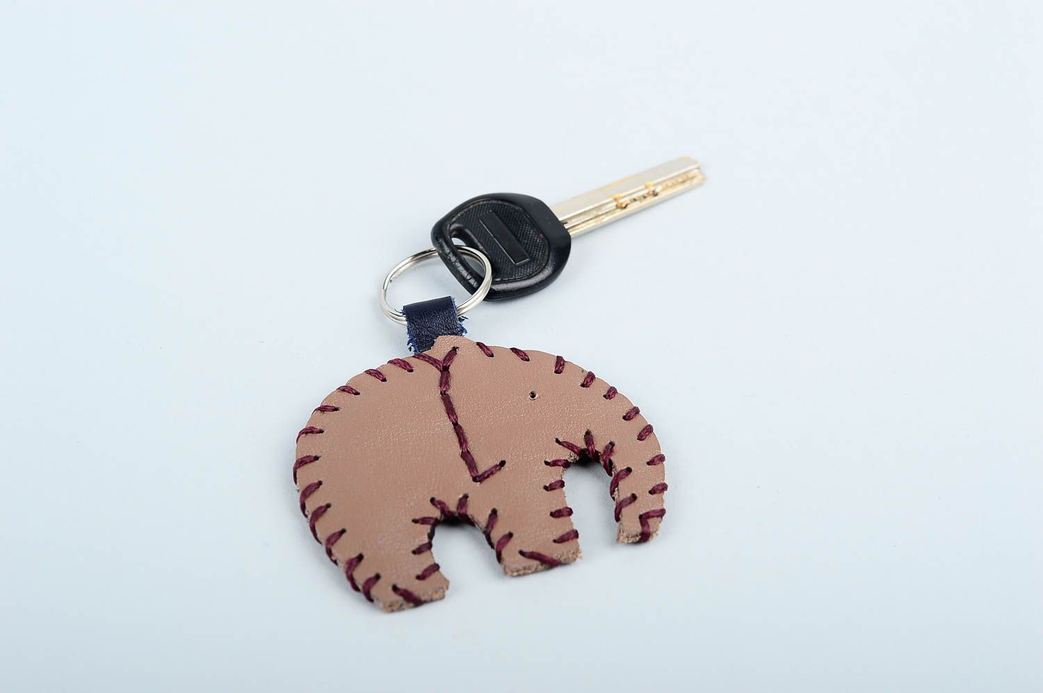 Unusual handmade leather keychain leather goods fashion accessories gift ideas photo 1