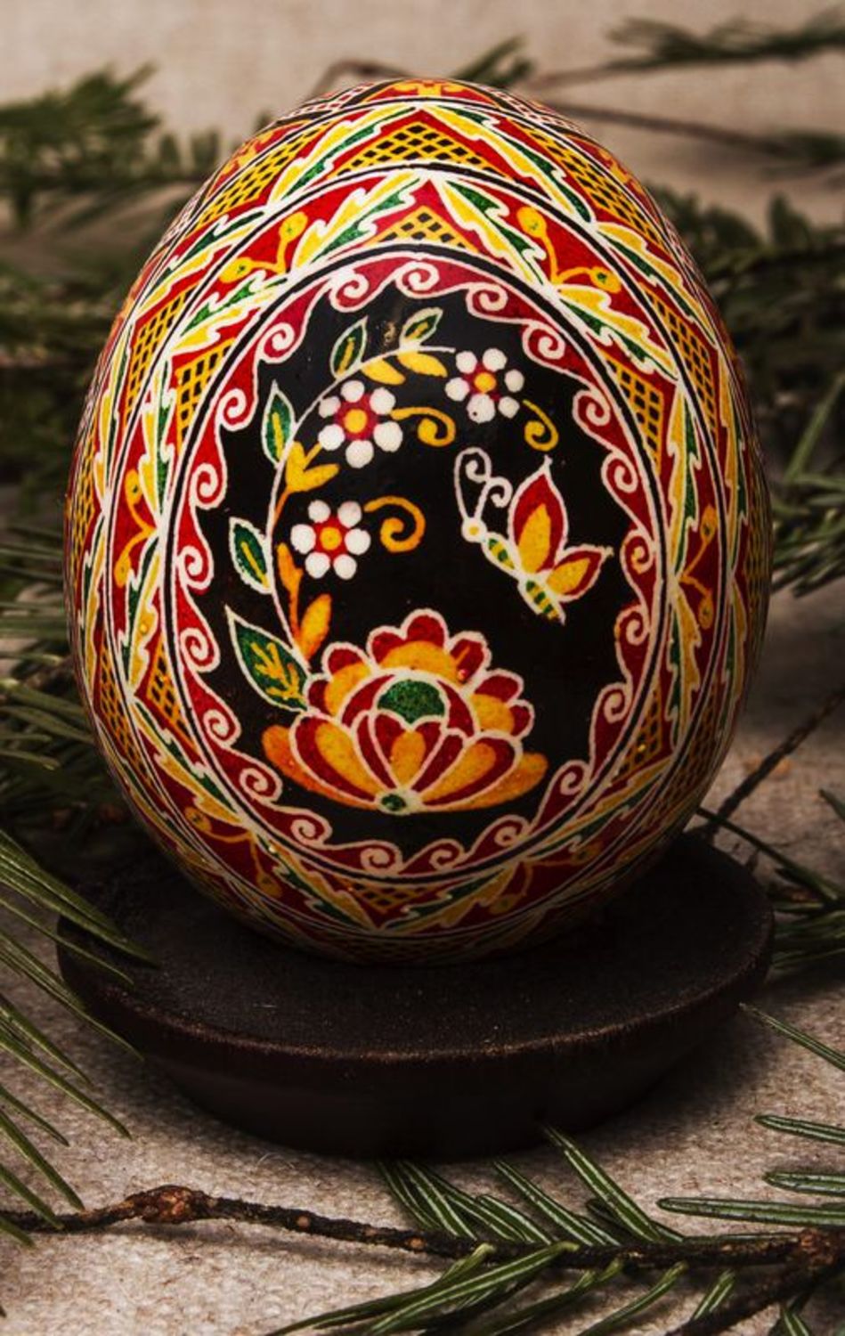 Painted Easter egg At the dawn photo 1