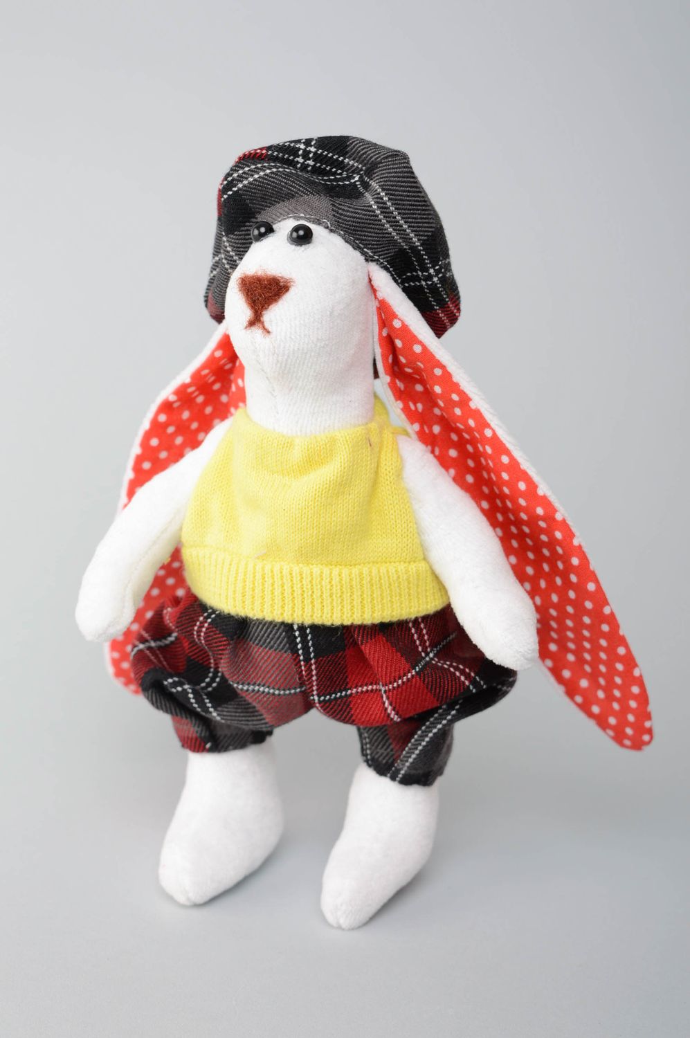 Handmade fabric soft toy Rabbit photo 1