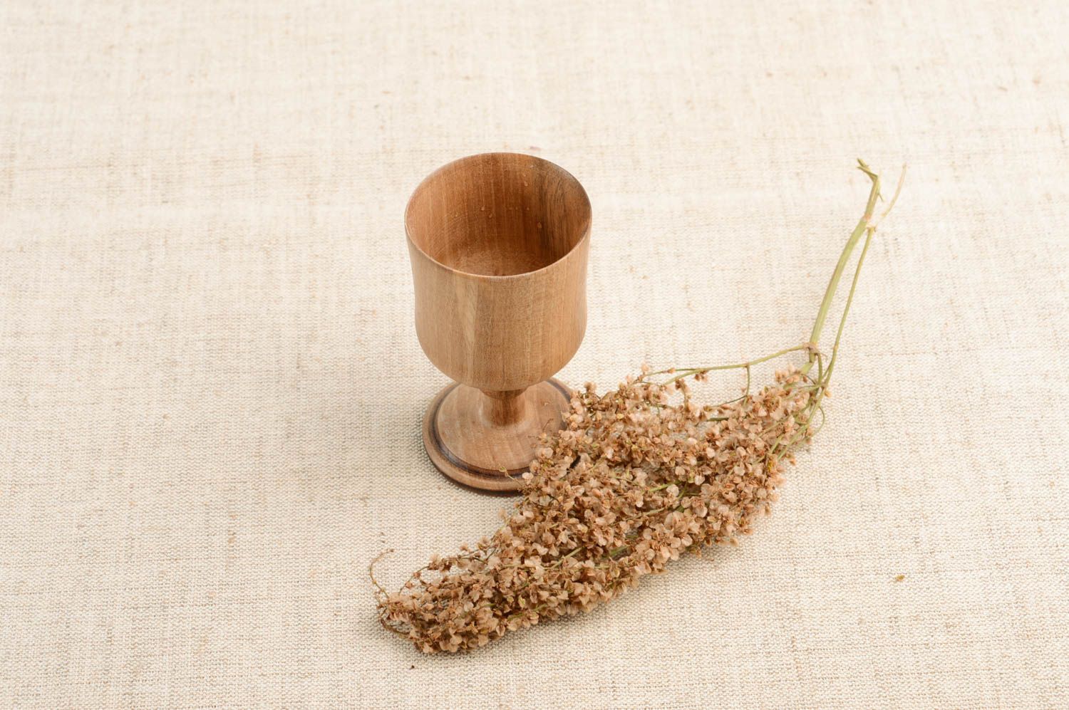 Copa para vino hecha a mano de madera vajilla moderna regalo original para amigo foto 1