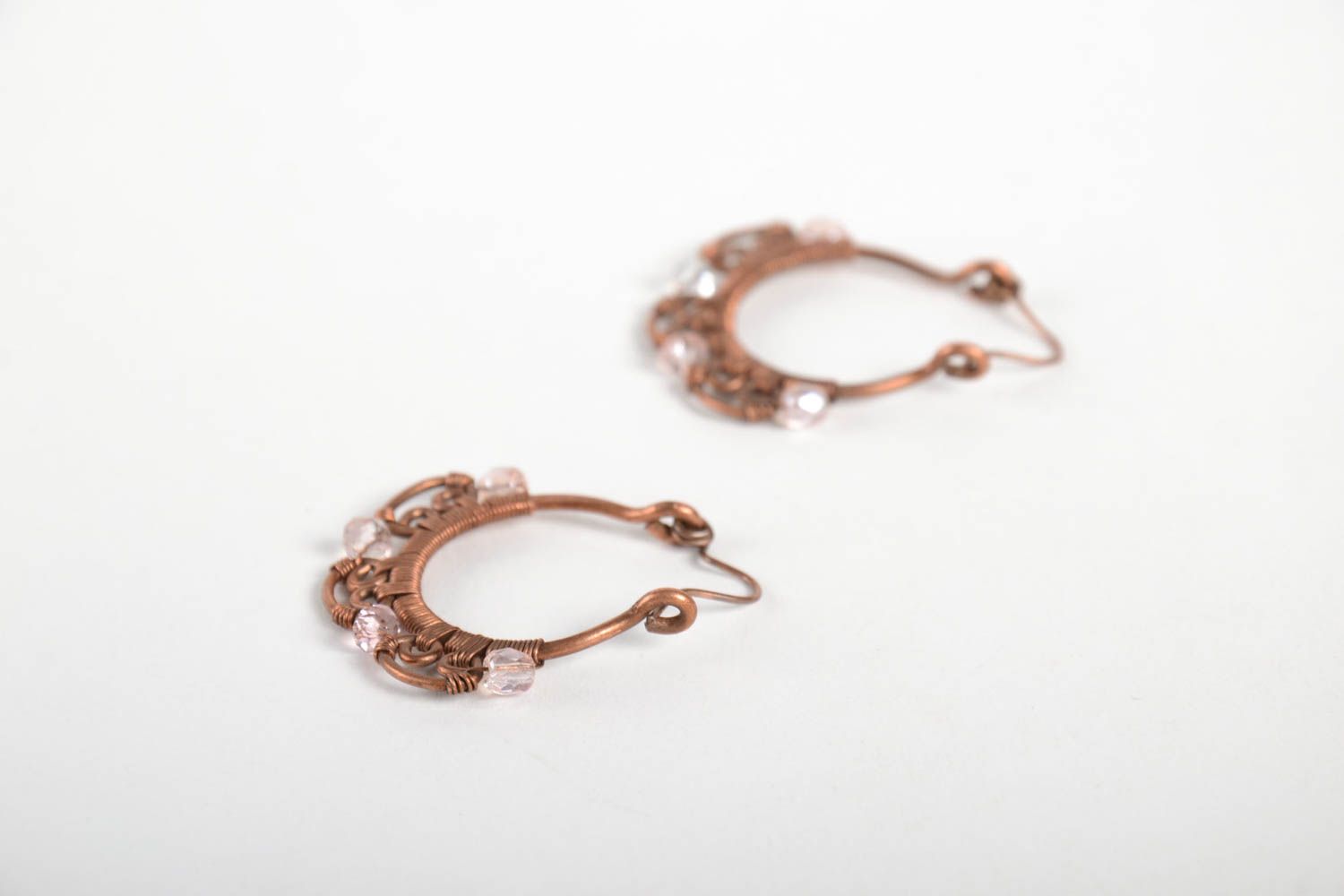 Metall Ohrringe handgemachter Schmuck Ohrringe für Damen schön elegant aus Draht foto 5