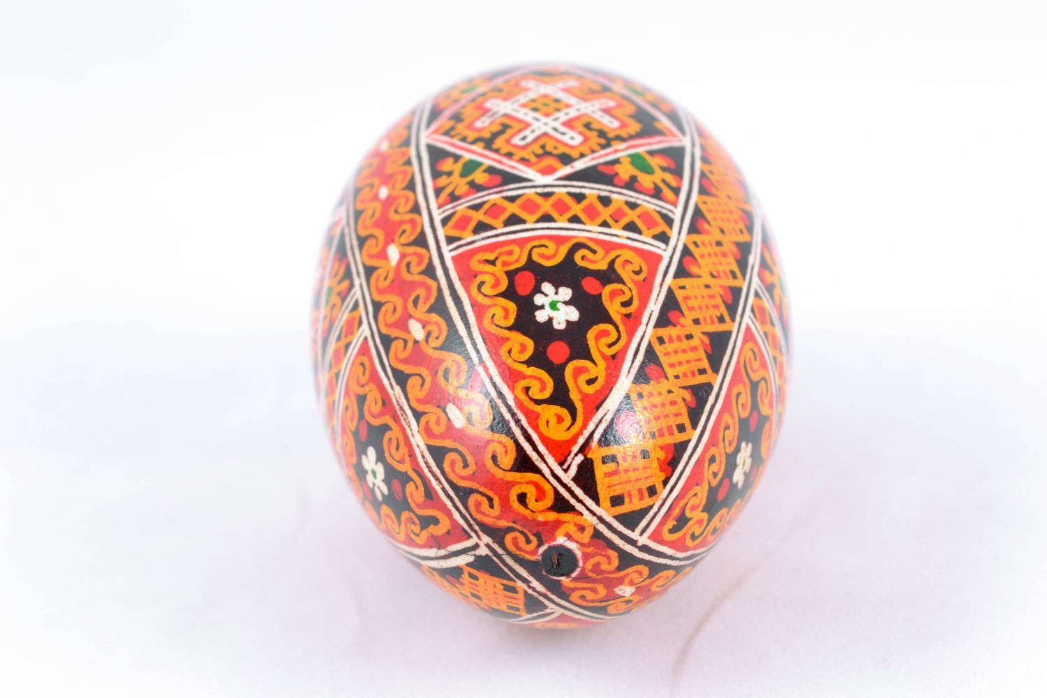 Painted Easter goose egg with rich pattern photo 5