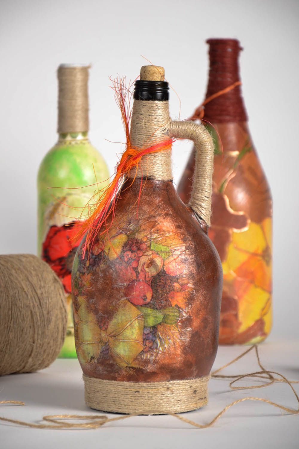 Botella decorada Huerto frutal foto 1
