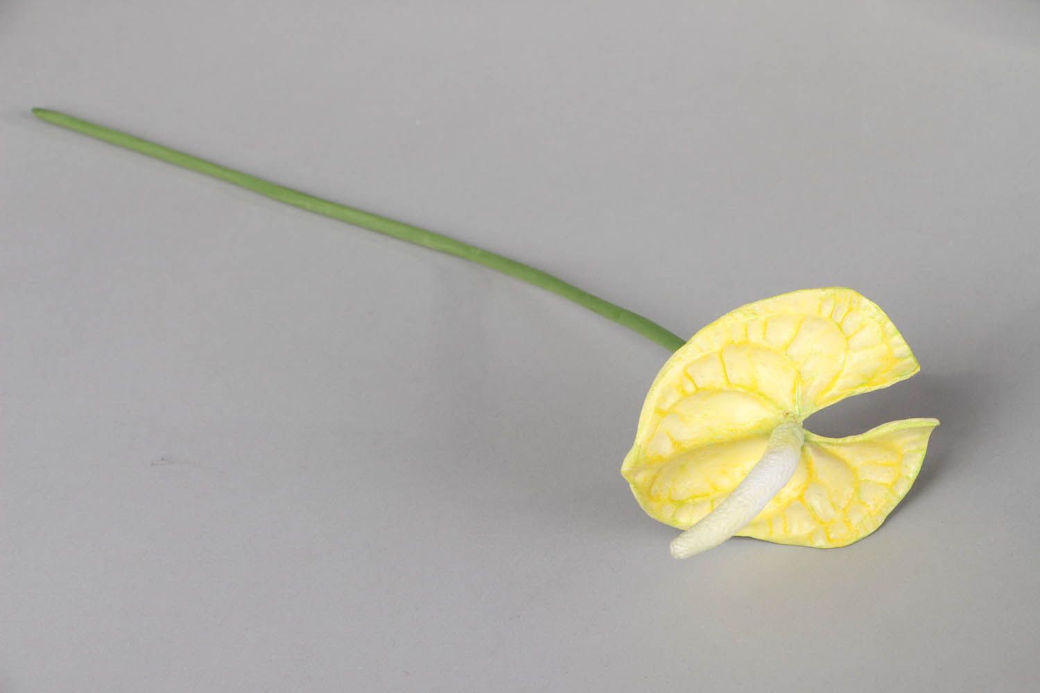 Цветок антуриума из японской полимерной глины фото 1