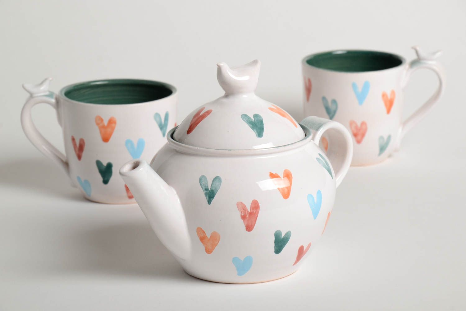 Geschirr Set handmade Keramik Tassen Teetassen mit Kanne Tee Tassen 2 St 200 ml foto 1