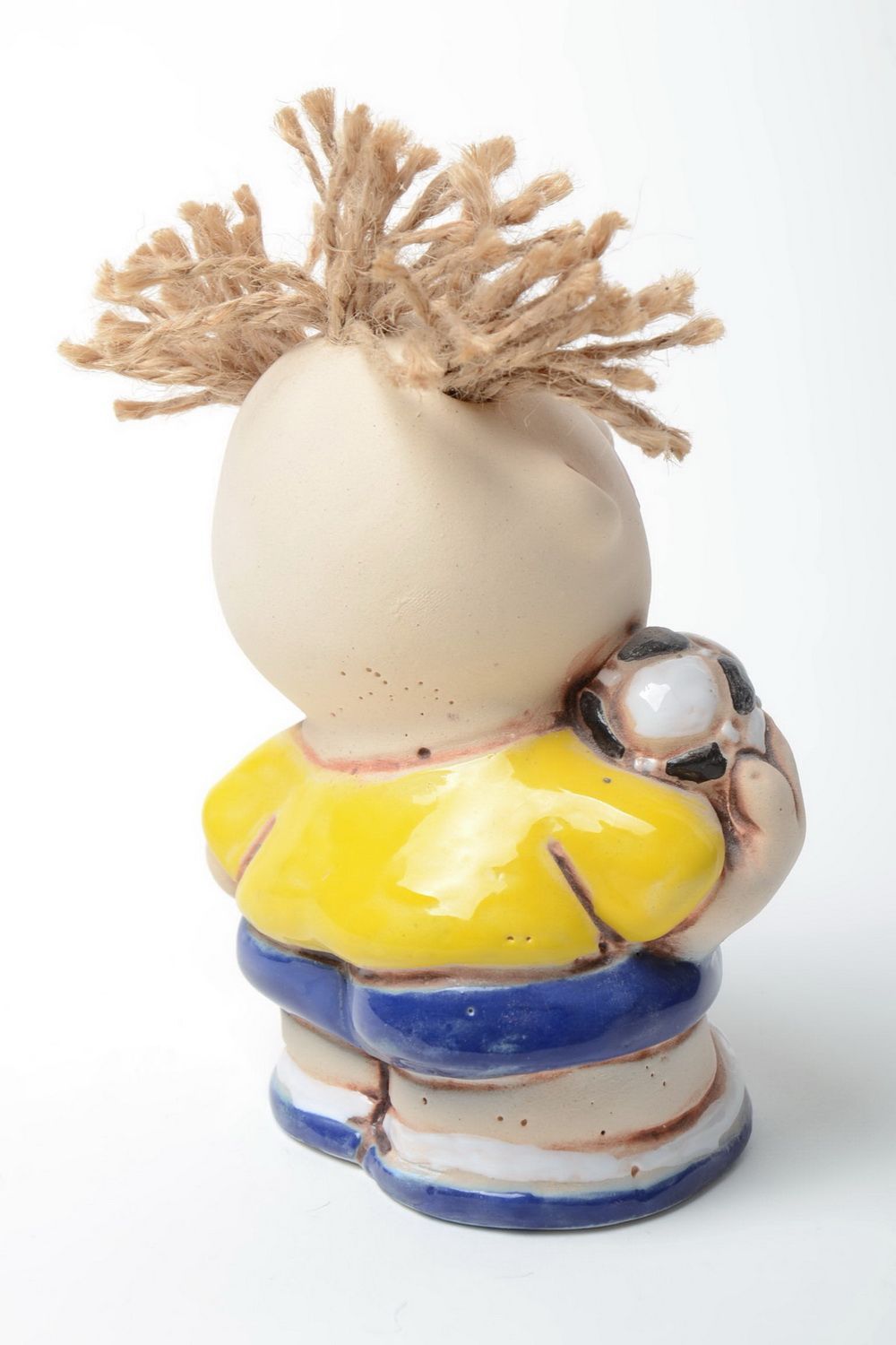 Figurine en céramique footballeur faite main en demi-porcelaine accessoire déco photo 4