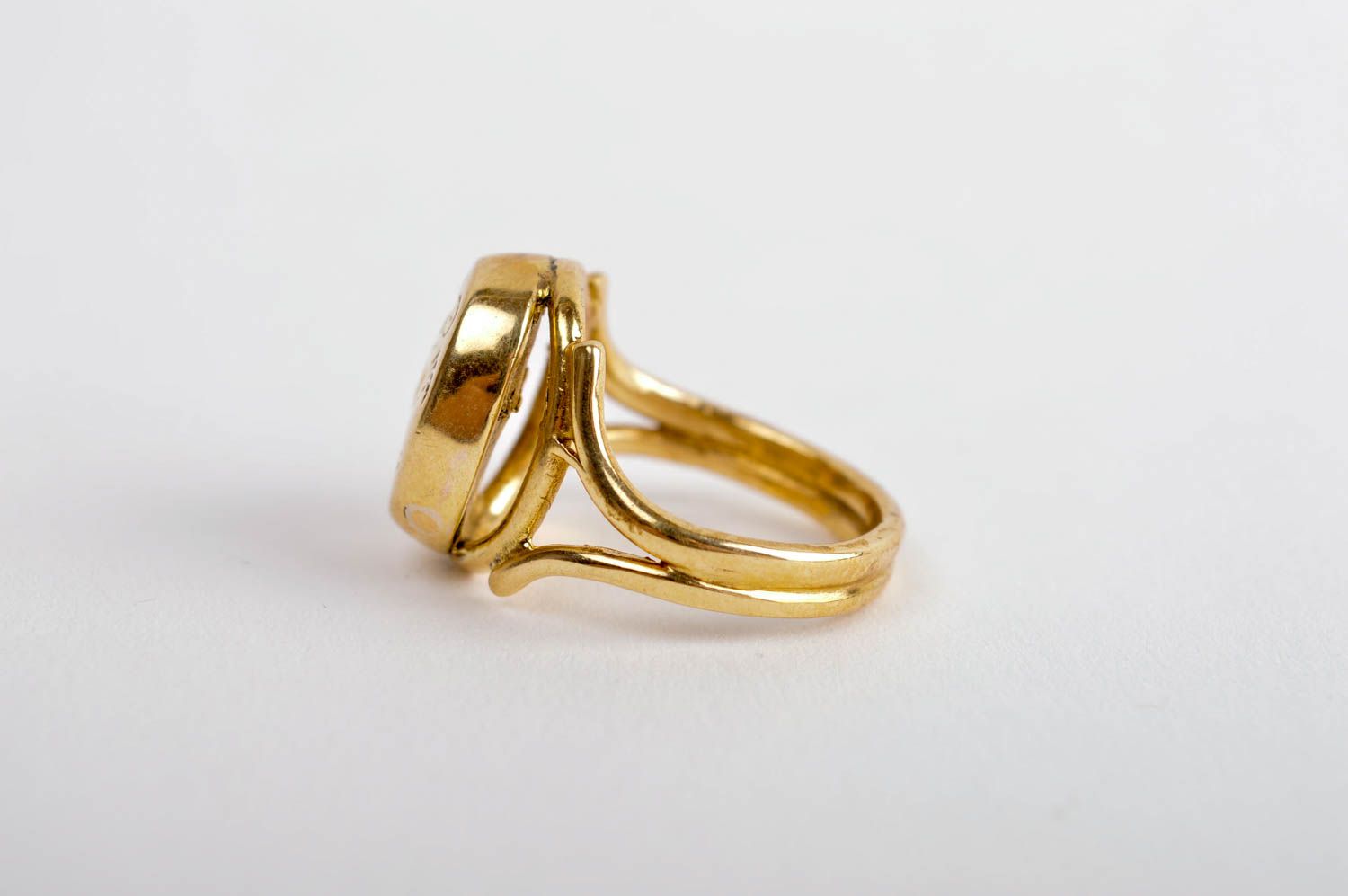 Ring Schmuck handmade Ring Damen Designer Accessoires Geschenk Ideen Goldfarbe foto 3