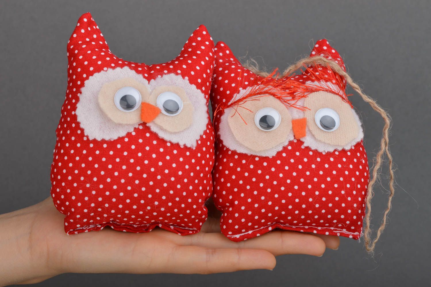 Игрушки совы игрушки ручной работы из хлопка красные интересные подарки фото 4