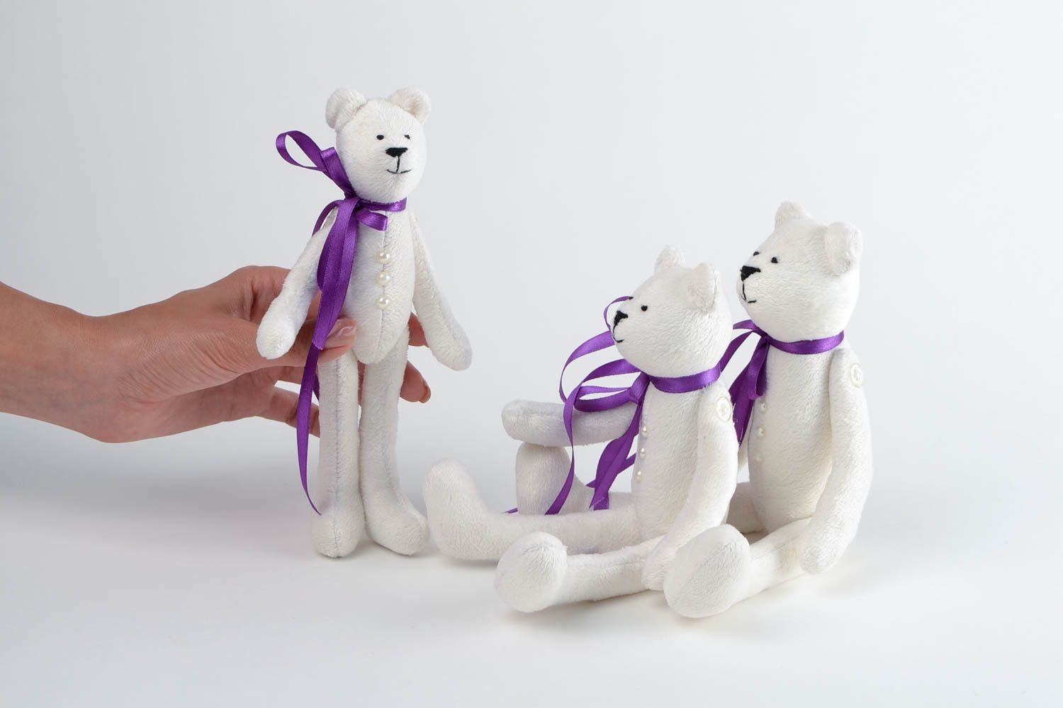 Spielzeug Set Handmade Kuscheltiere Bären Kleinkinder Spielzeuge Stoff Tiere foto 2