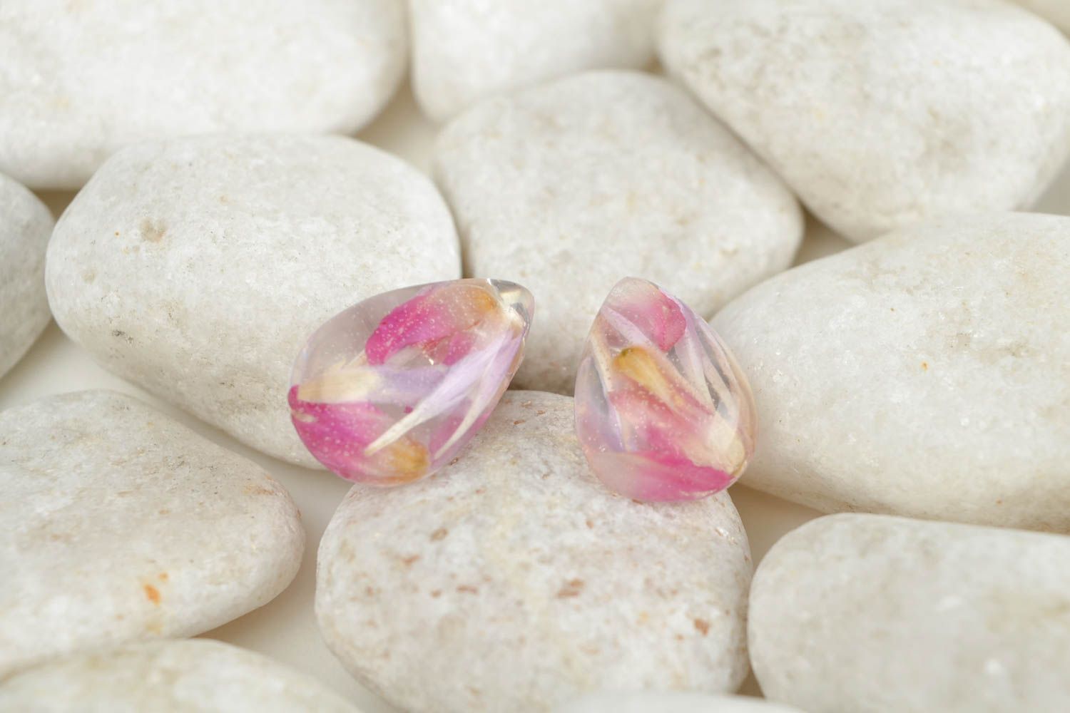 Handmade designer earrings stylish stud earrings beautiful pink earrings photo 1