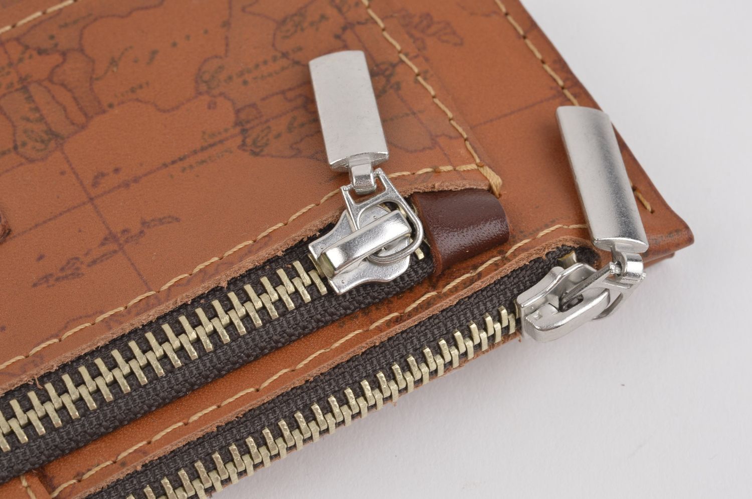 Handmade brown leather wallet unusual designer wallet present for men photo 4
