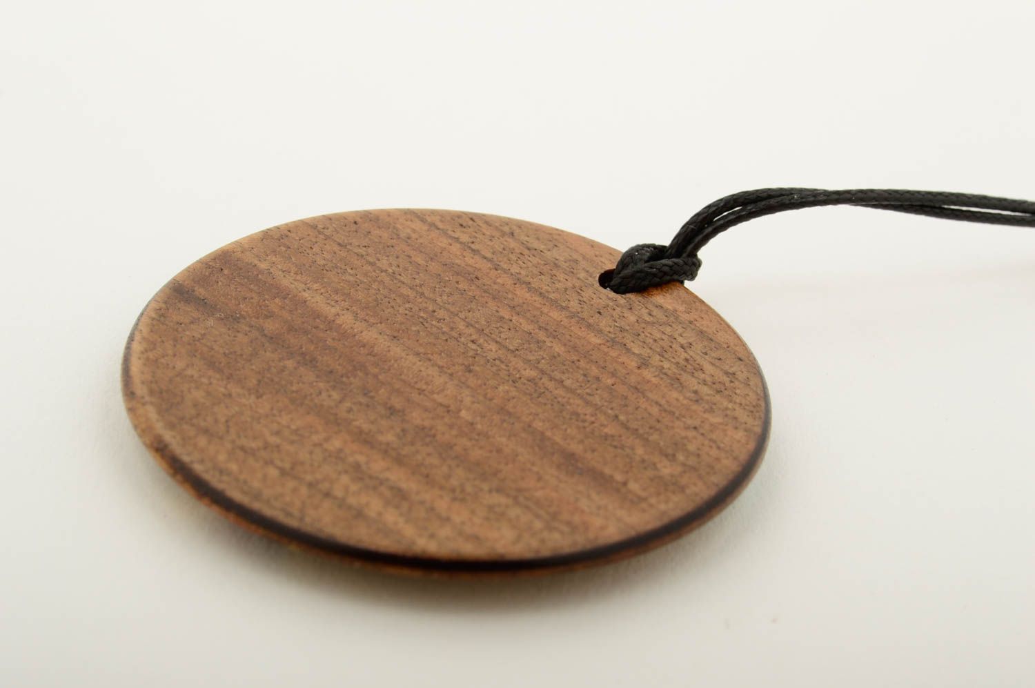Handmade round wooden pendant unusual painted pendant cute eco accessory photo 5