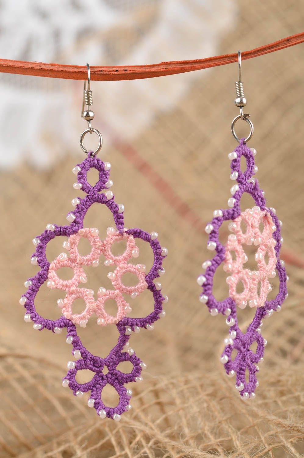 Homemade jewelry lacy earrings designer accessories earrings for women photo 1