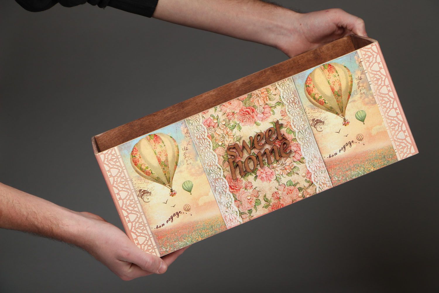 Wooden box with decoupage photo 4