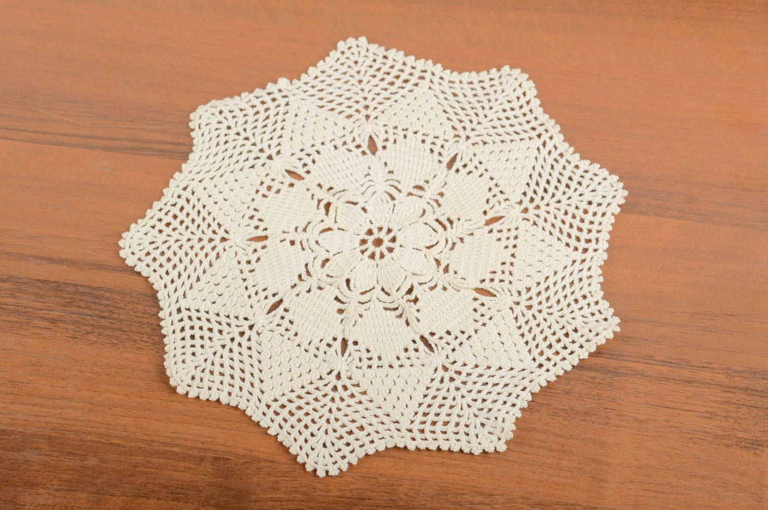 Handmade white designer napkin stylish home textile beautiful cotton napkin photo 5