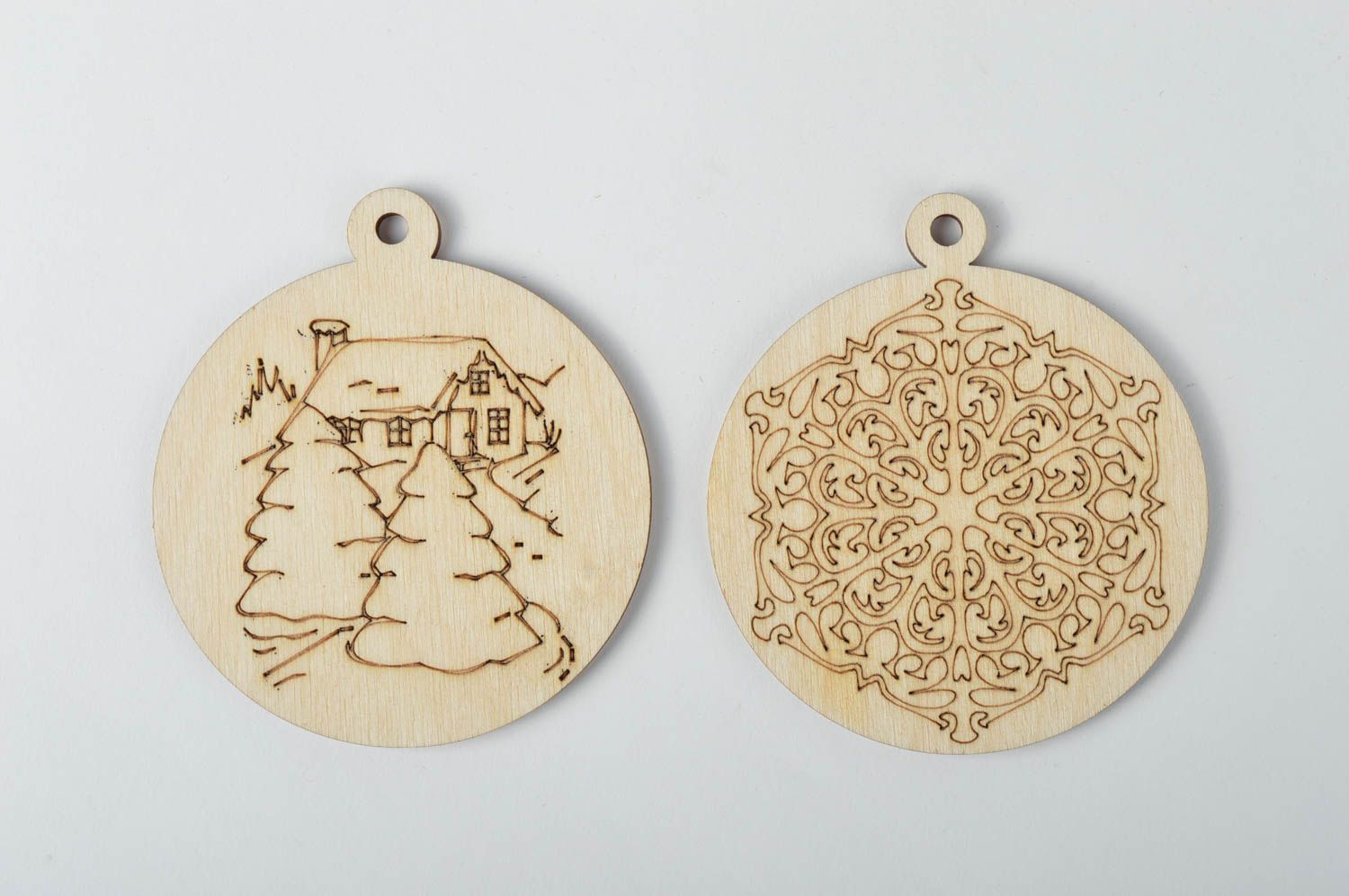 Handmade designer wooden blanks 2 stylish toys for Christmas home decor photo 2