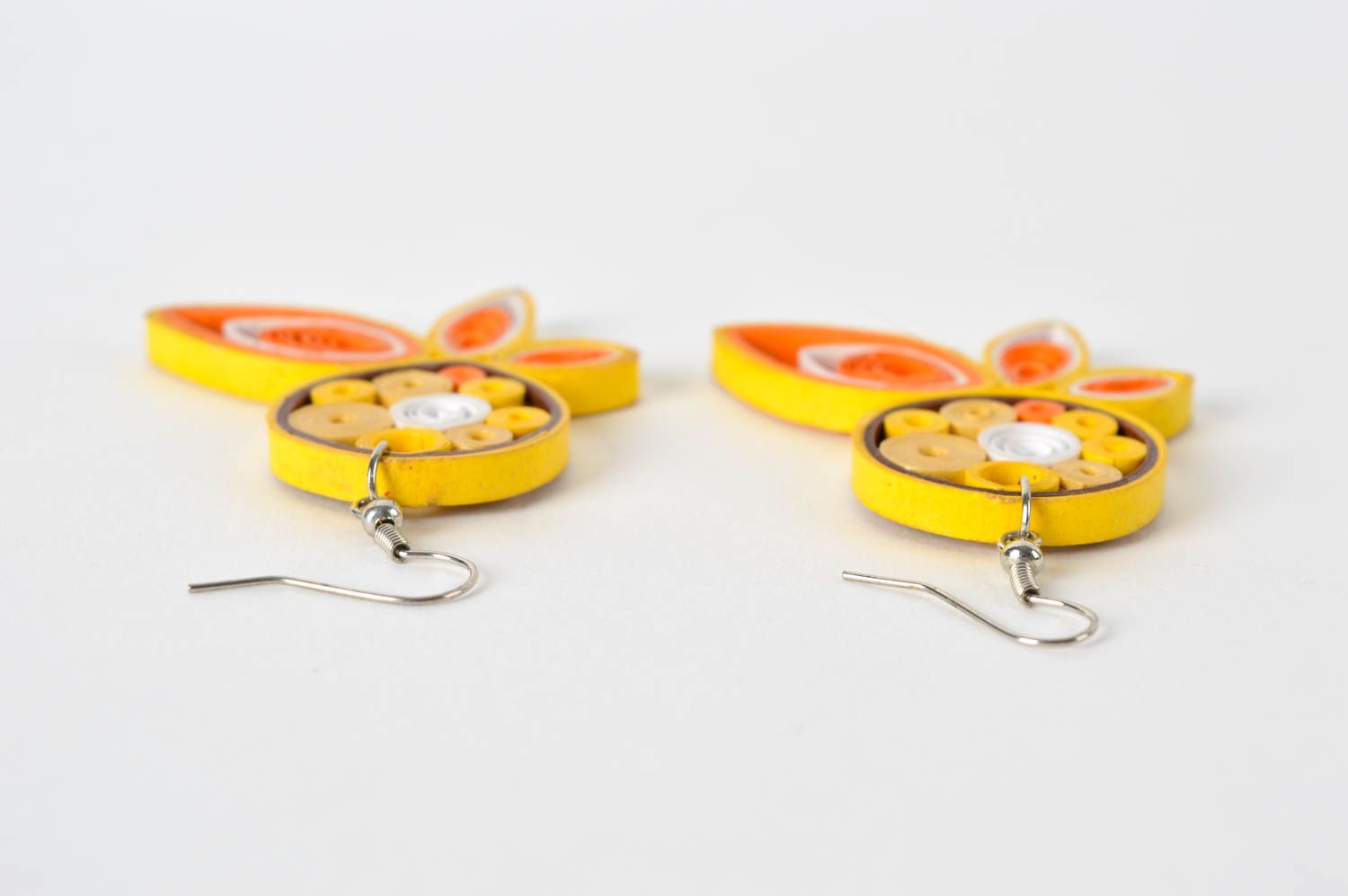 Damen Ohrringe handmade Designer Schmuck Accessoires für Frauen in Gelb  foto 4