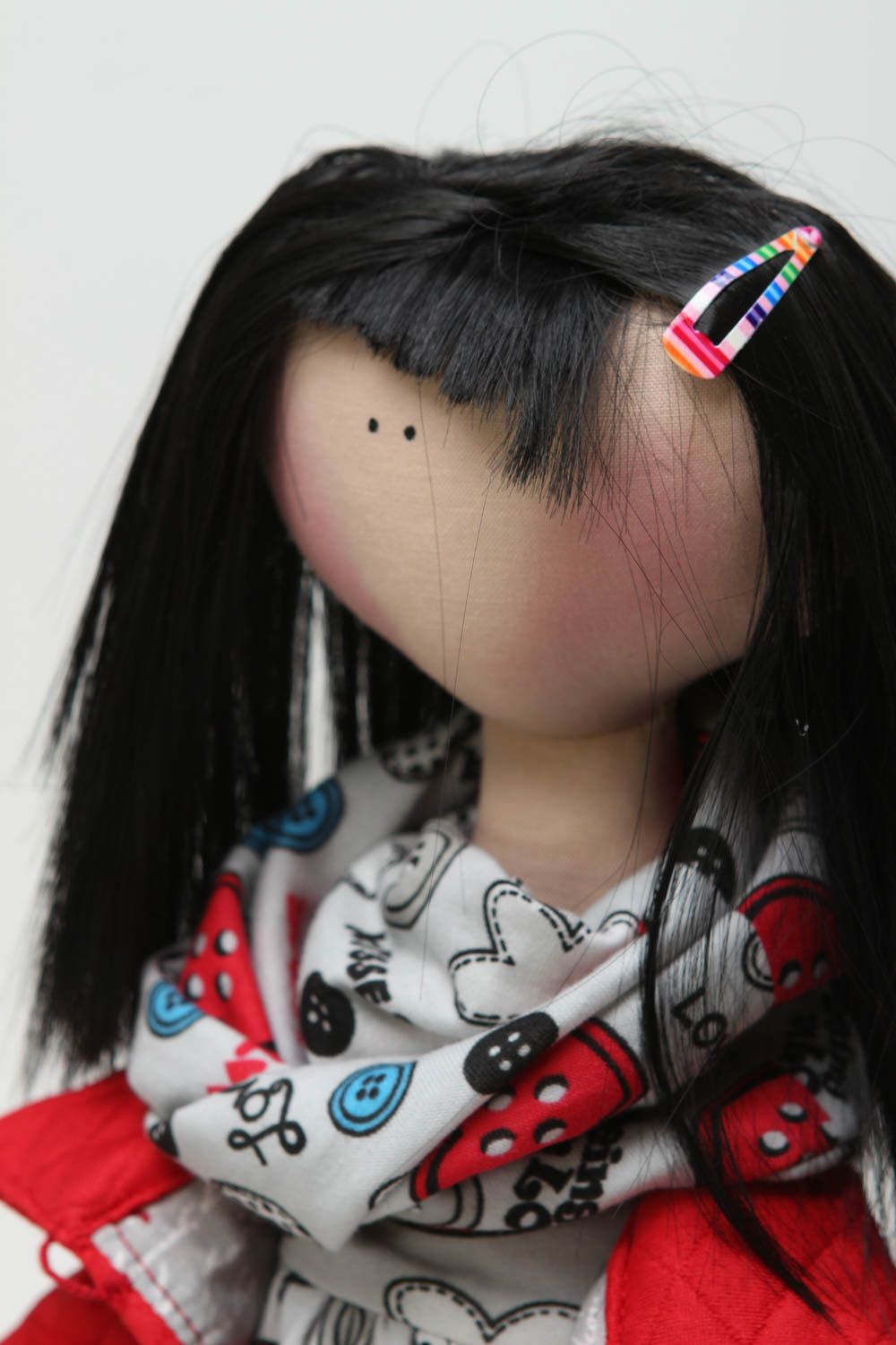 Кукла из ткани кукла ручной работы декоративная кукла в одежке и обуви  фото 3