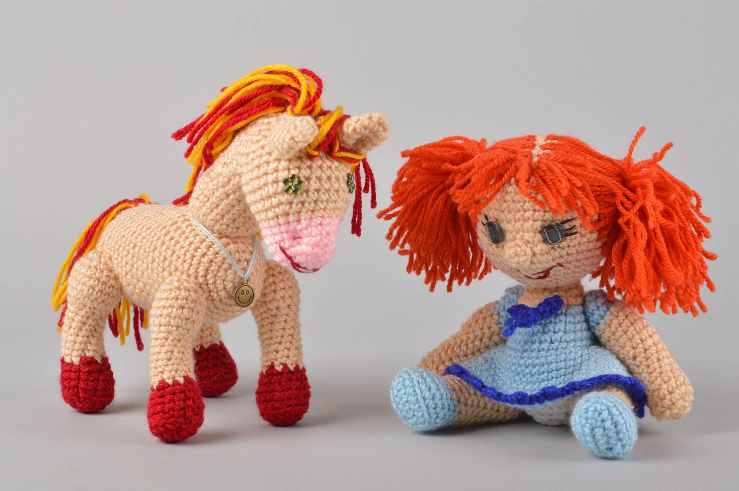 Handmade doll designer doll unusual gift for baby nursery decor crocheted doll photo 2