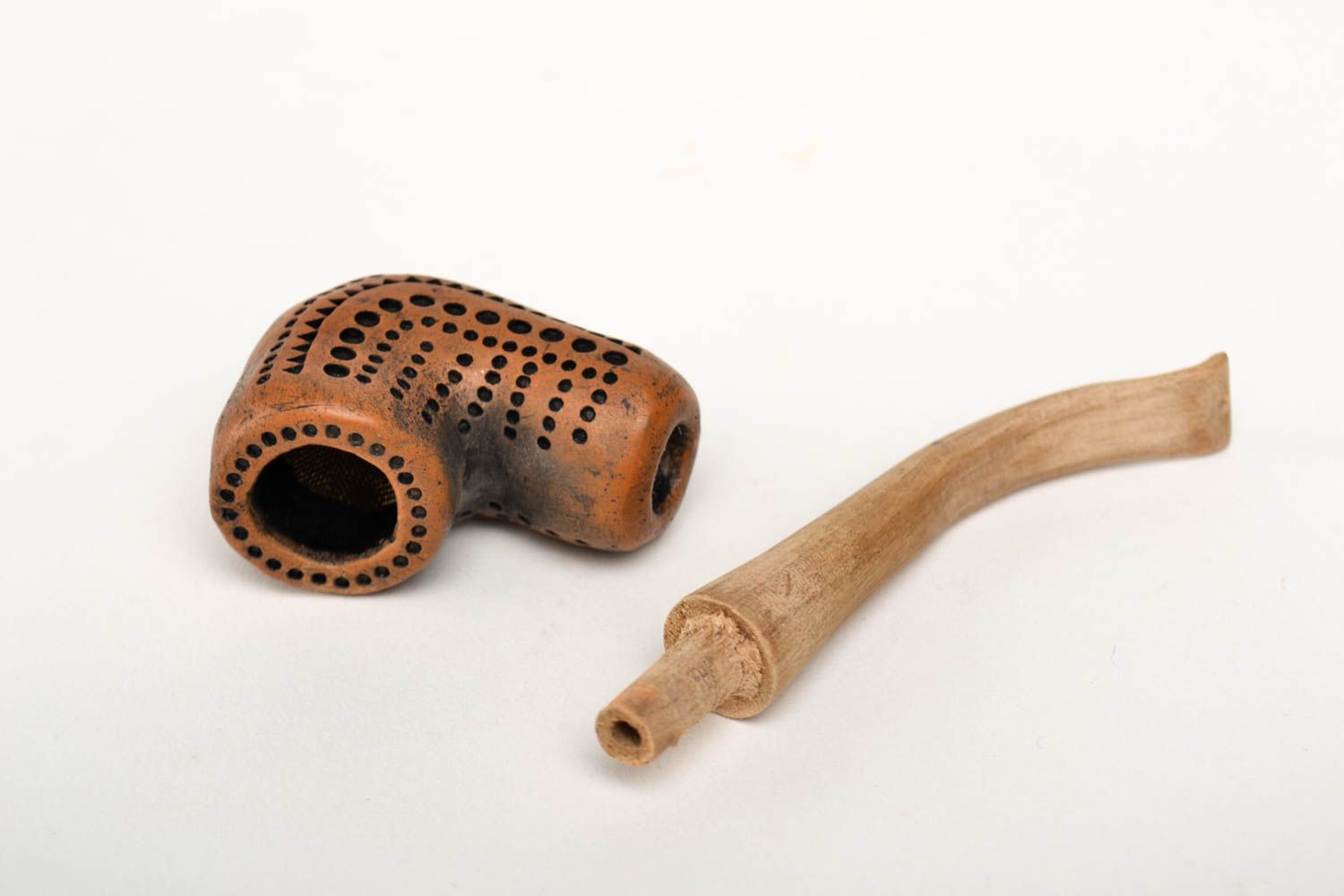 Smoking clay accessory handmade smoking pipe unusual pipe designer gift for men photo 3