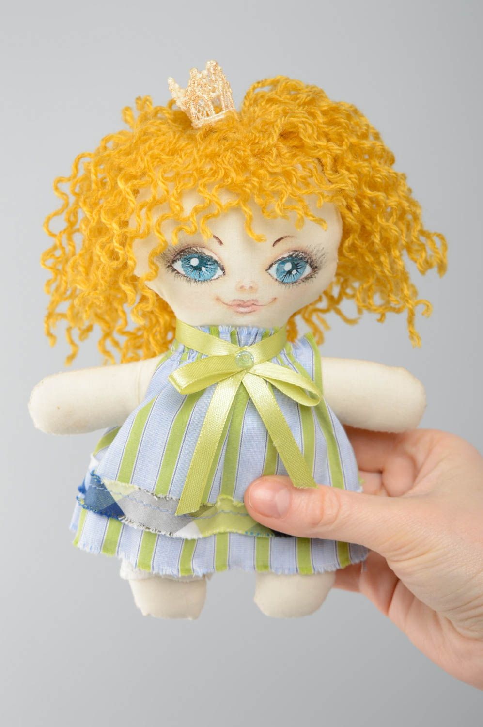Тряпичная кукла ручной работы принцесса  фото 5