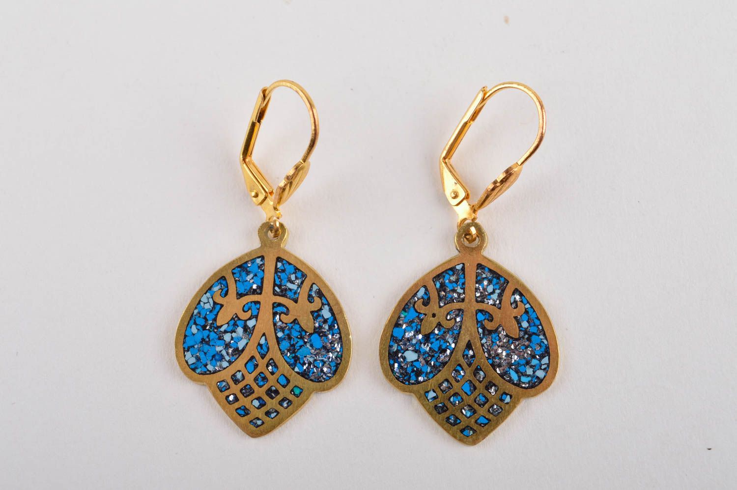 Handmade beautiful stylish earrings elegant designer earrings brass jewelry photo 3