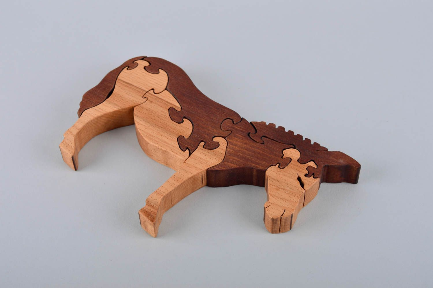 Пазл для детей ручной работы деревянная игрушка детская головоломка Осел фото 4