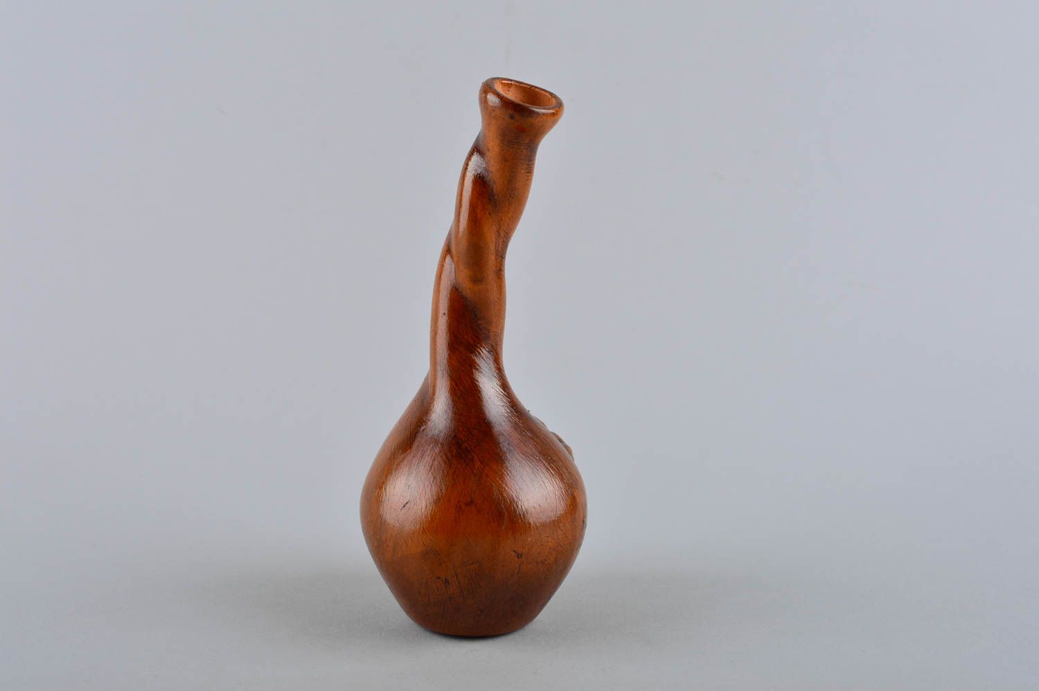 10 oz ceramic handmade wine decanter in classic brown color 6 inches, 0,25 lb photo 3