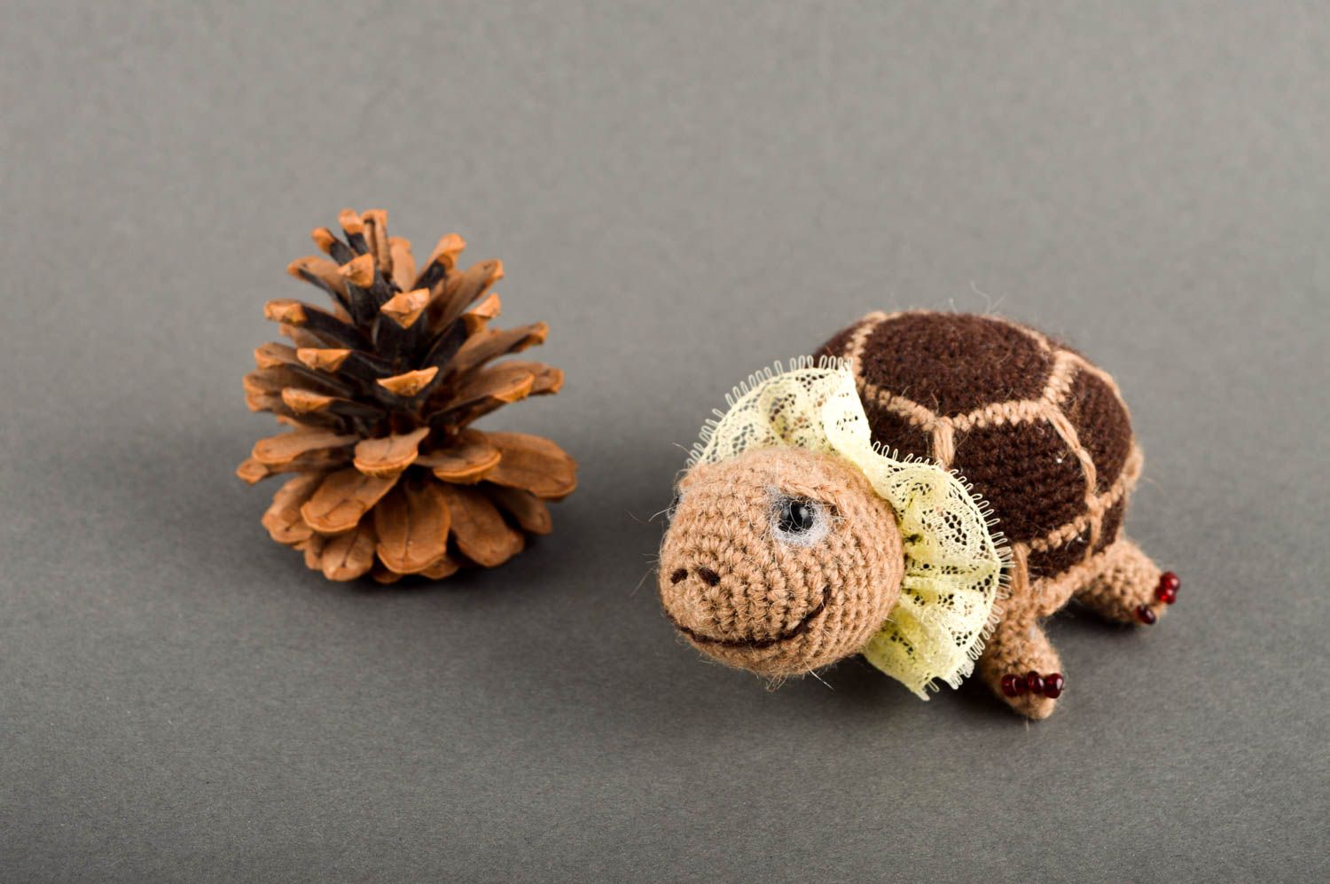 Juguete artesanal con forma de tortuga regalo original peluche para niños foto 1