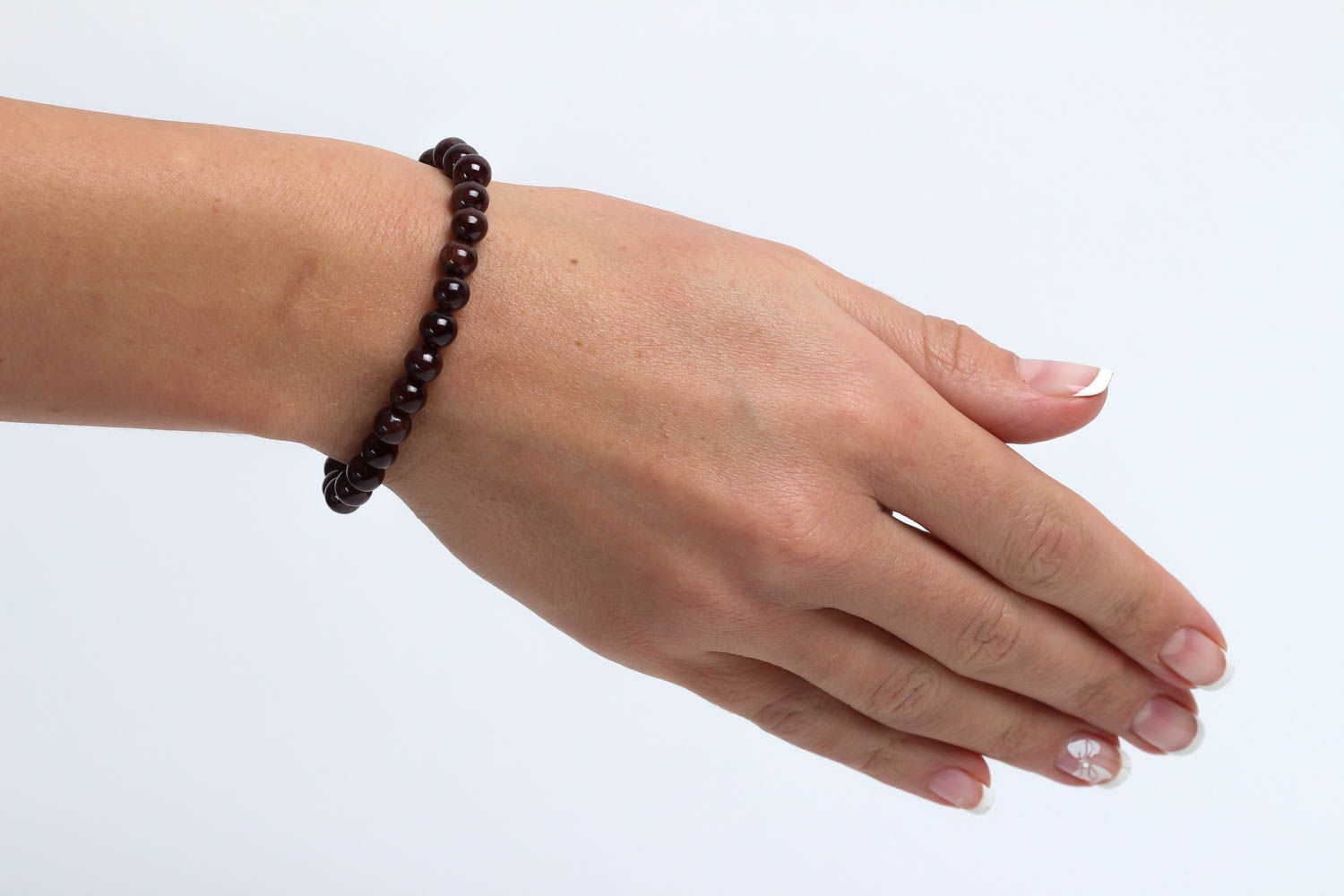Bracelet grenat Bijou fait main couleur noire Accessoire mode pour femme homme photo 5