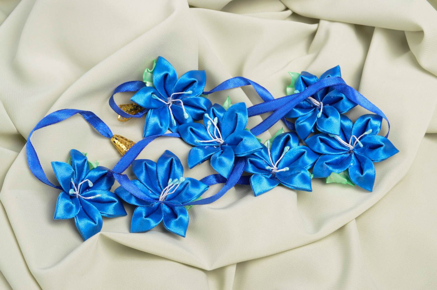 Handgemachter Schmuck dünnes Haarband Accessoire für Haare blau Haar Schmuck foto 1