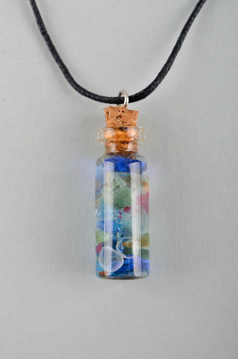 Handmade jewelry glass vial necklace small glass vial pendant gifts for girls photo 3
