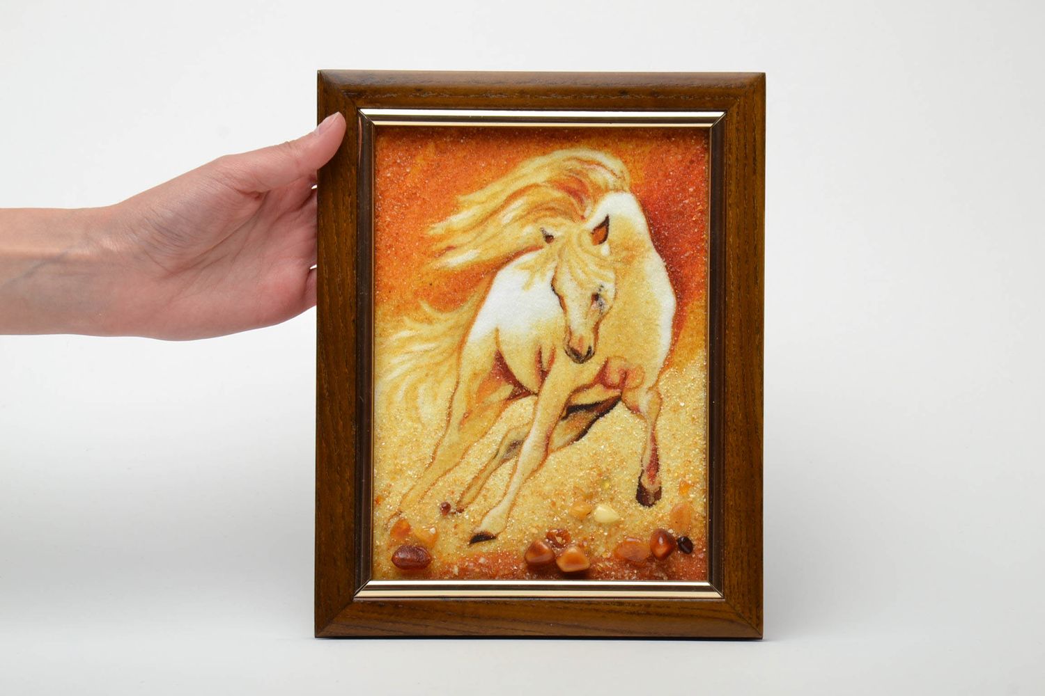 Amber decorated painting Horse photo 5