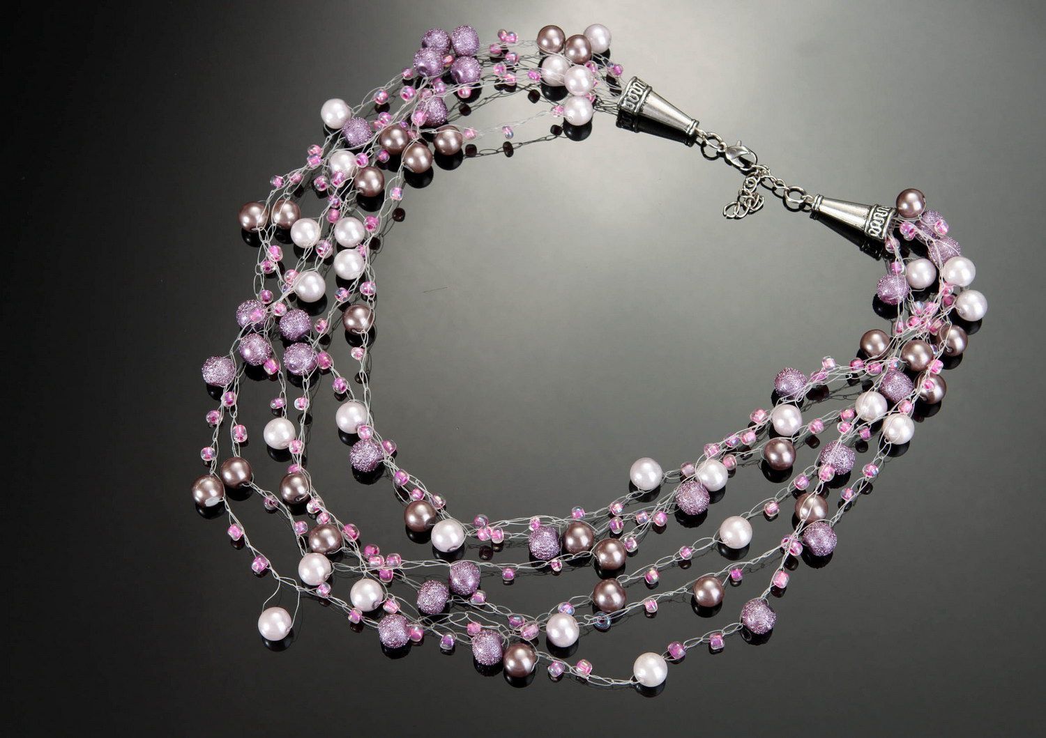 Necklace made of ceramic pearls photo 1