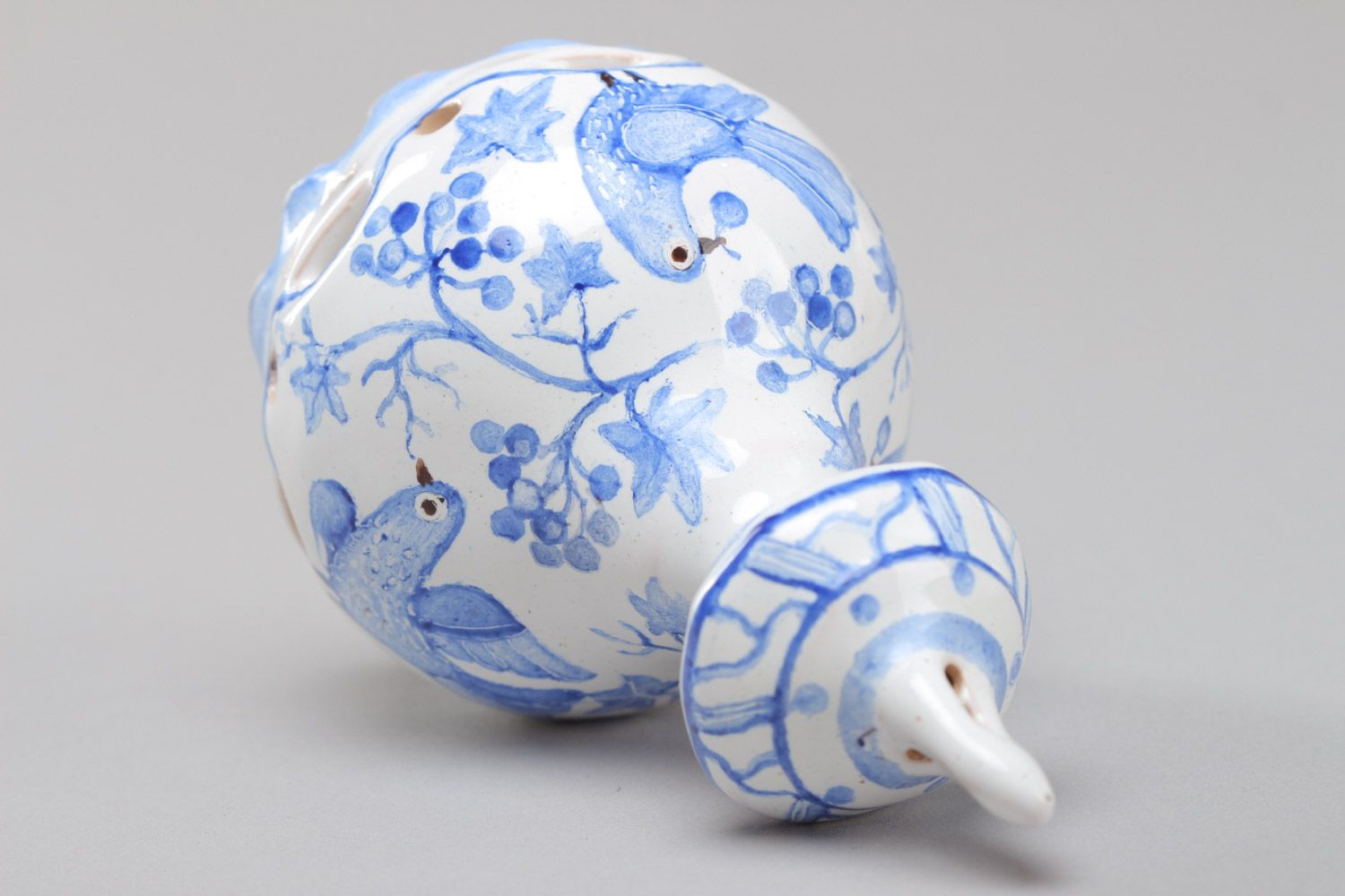 Handgemachtes dekoratives emailliertes bemaltes Glöckchen aus Keramik für Dekoration foto 4
