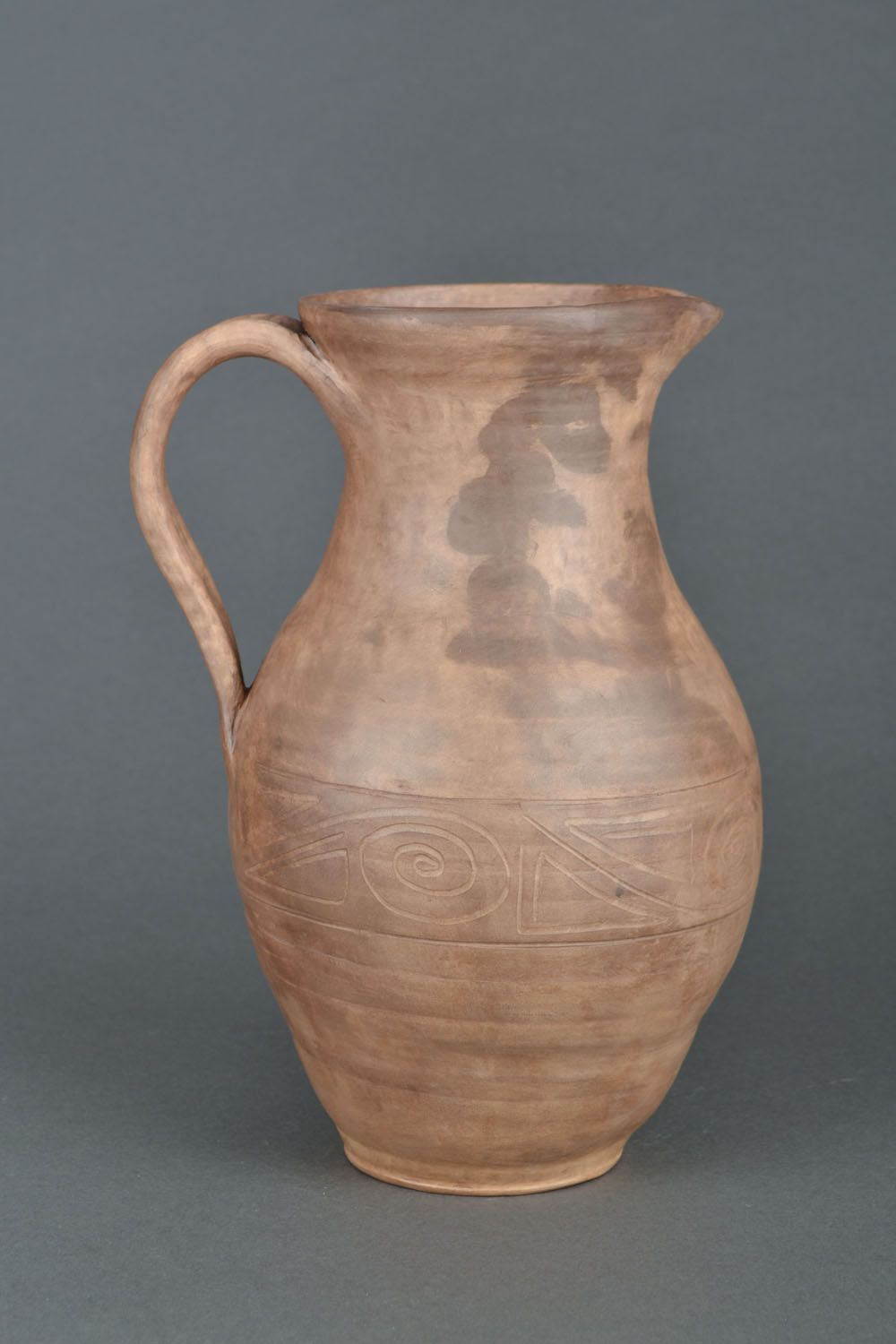 100 oz handmade clay glazed ceramic water jug made of white clay 2,4 lb photo 3
