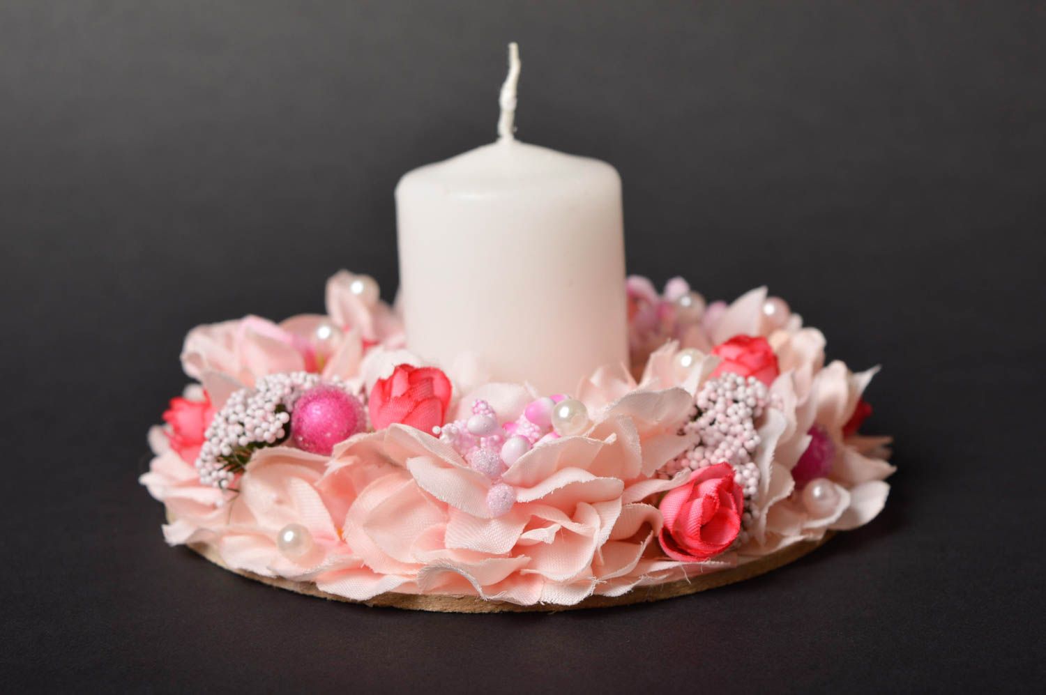 Свеча ручной работы свеча свадебная с цветами свеча на свадьбу оригинальная фото 2
